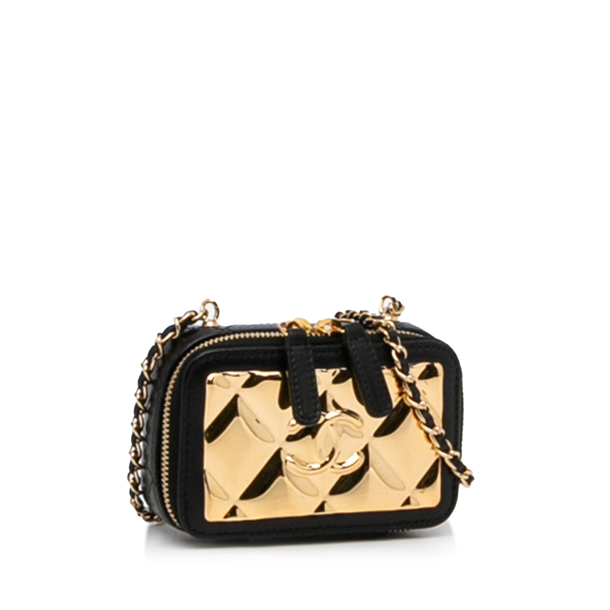 Chanel CC Quilted Golden Plate Vanity Crossbody - image 2