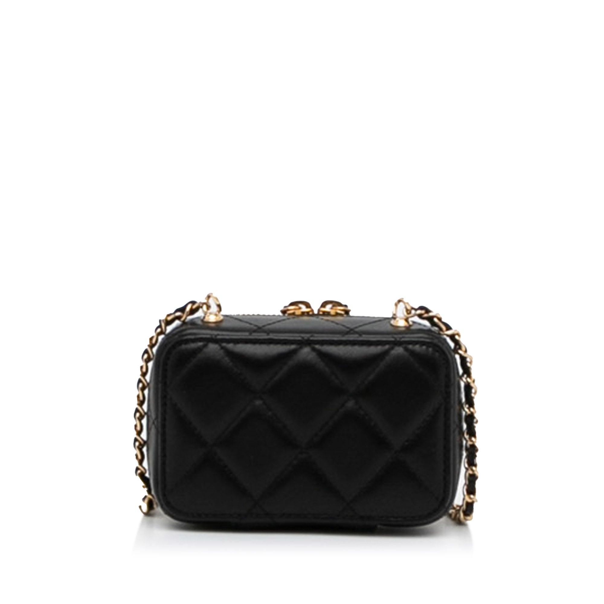 Chanel CC Quilted Golden Plate Vanity Crossbody - image 4