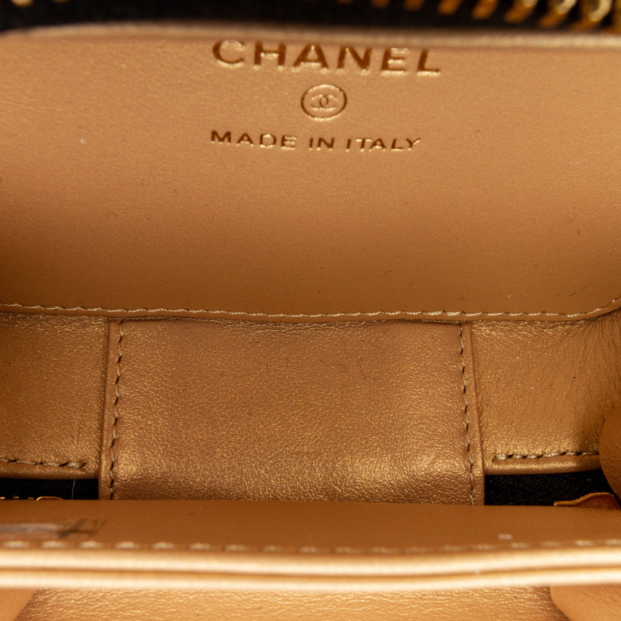 Chanel CC Quilted Golden Plate Vanity Crossbody - image 7