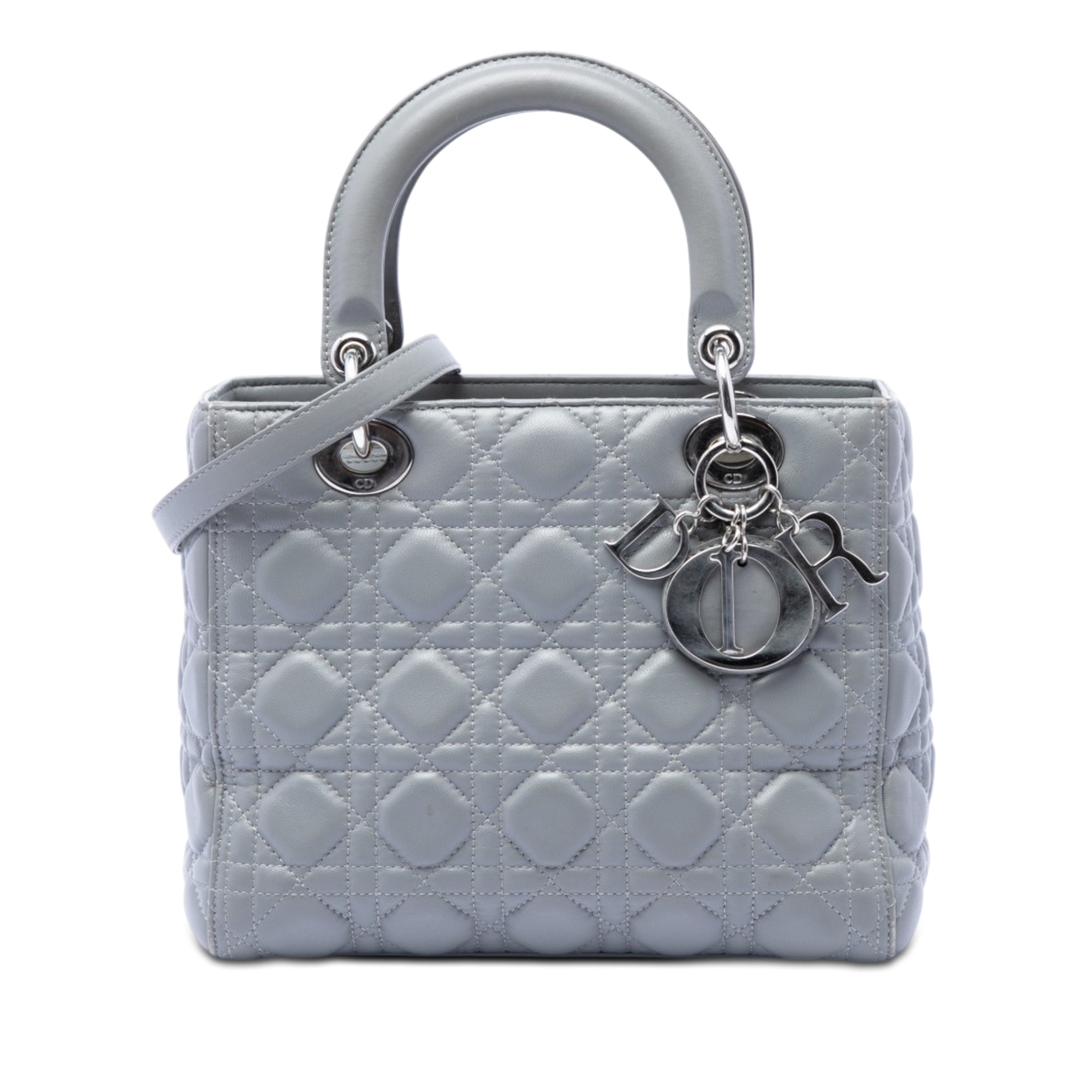 Dior Medium Metallic Lambskin Cannage Lady Dior - image 1