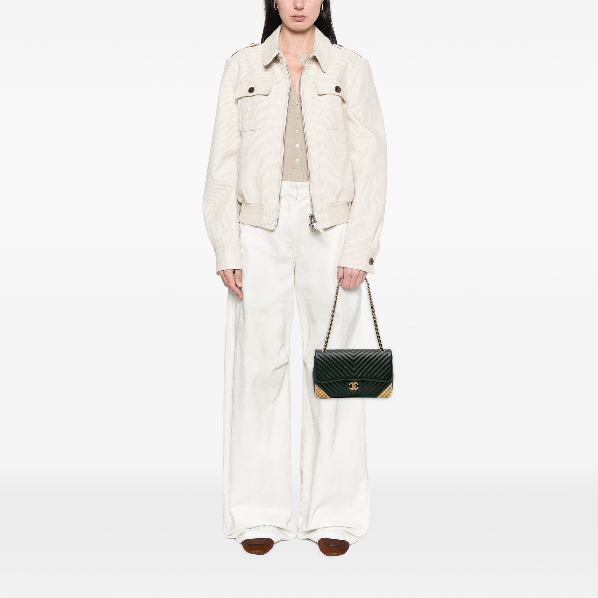 Chanel Calfskin Chevron Rock The Corner Flap - image 12