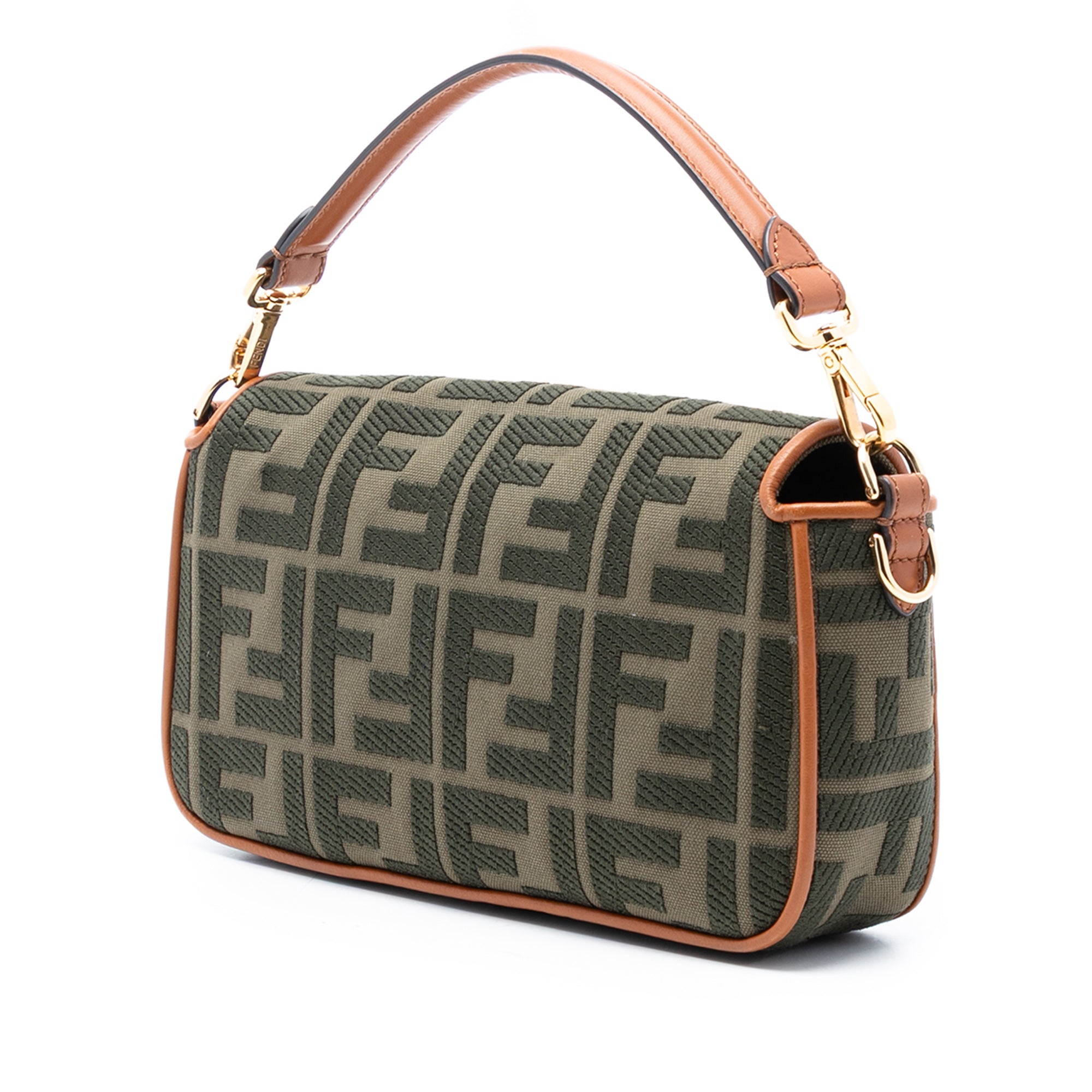 Fendi Zucca Embroidered Canvas Baguette Satchel - image 2