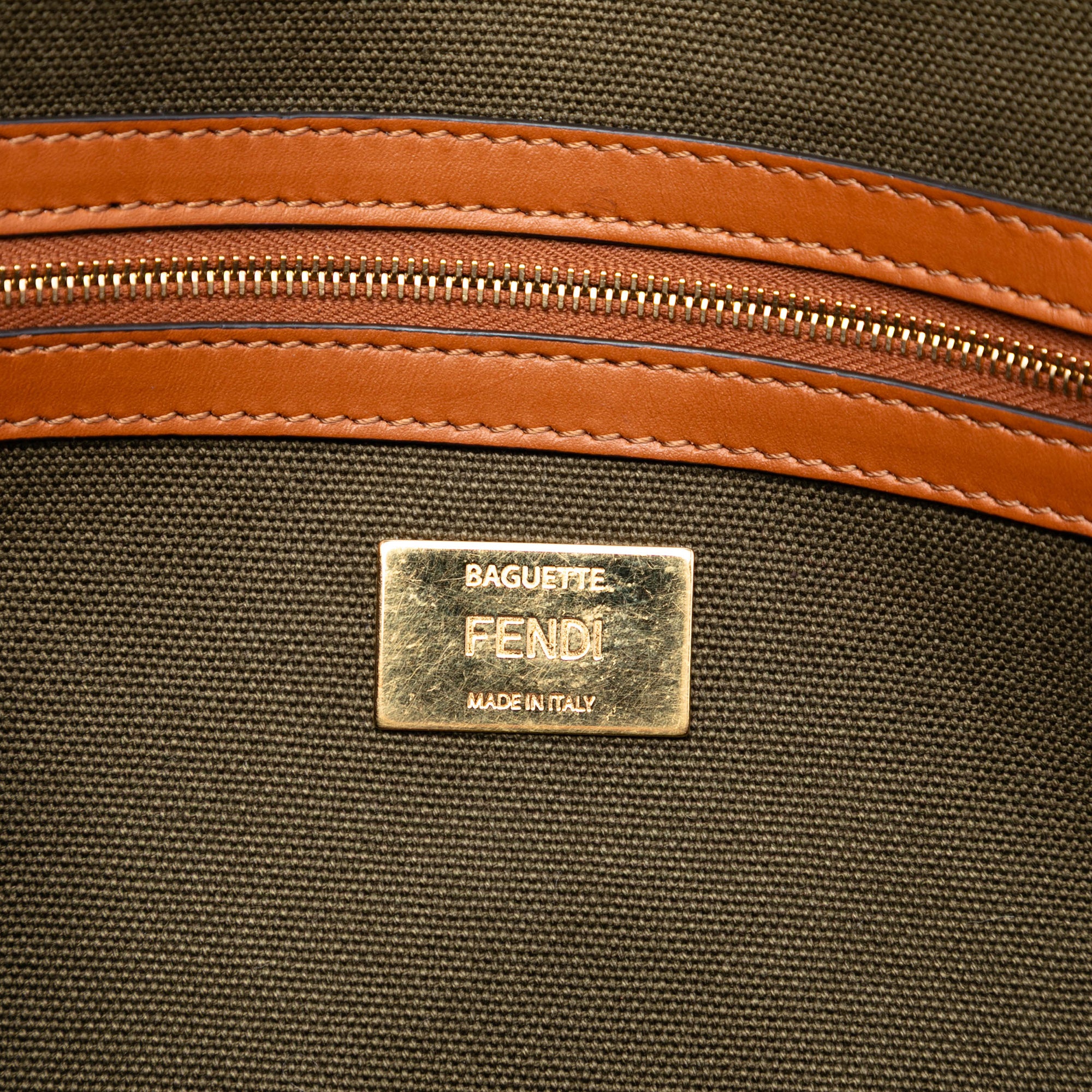 Fendi Zucca Embroidered Canvas Baguette Satchel - image 6