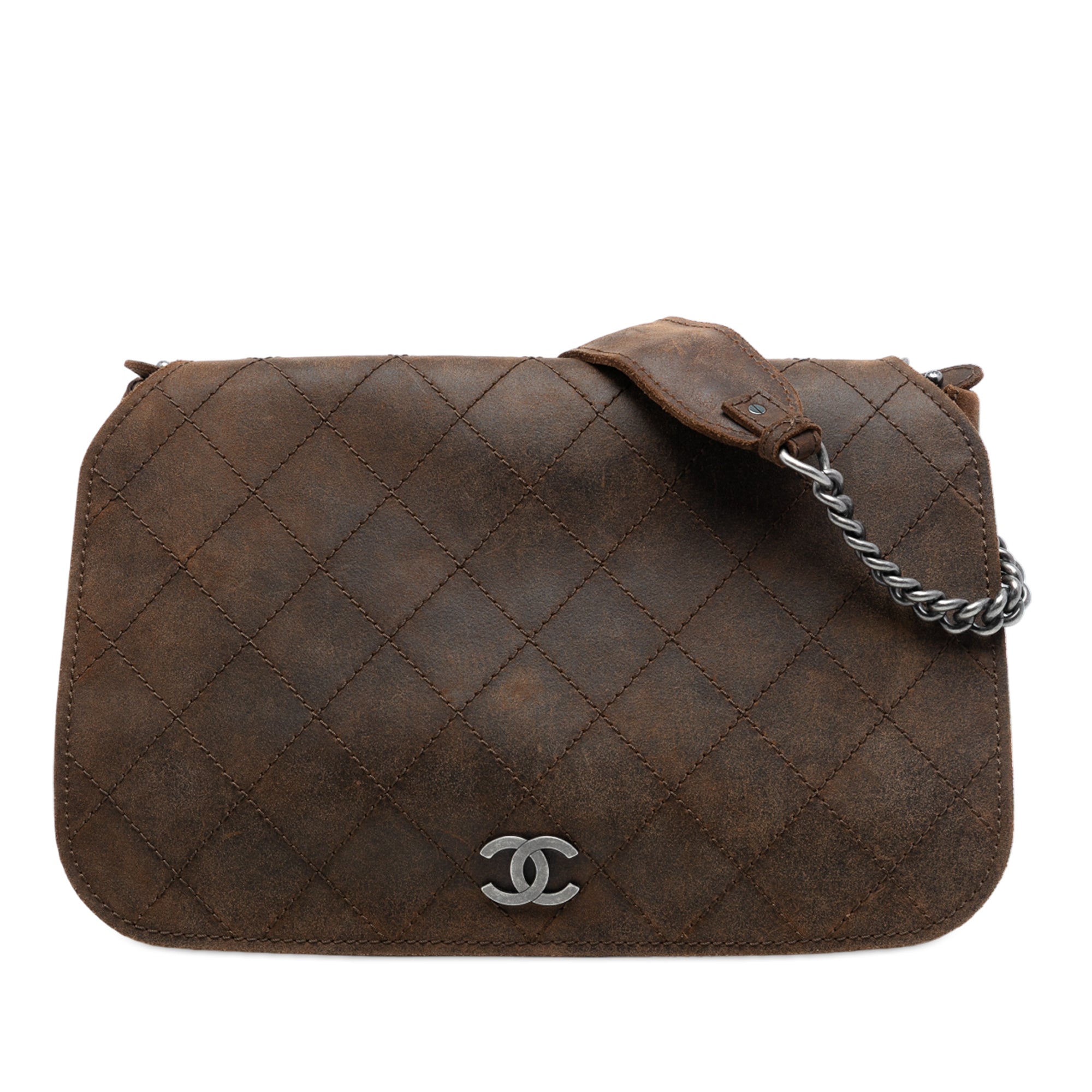 Chanel Paris Edinburgh Large Quilted Nubuck Highlander Messenger Bag - image 1