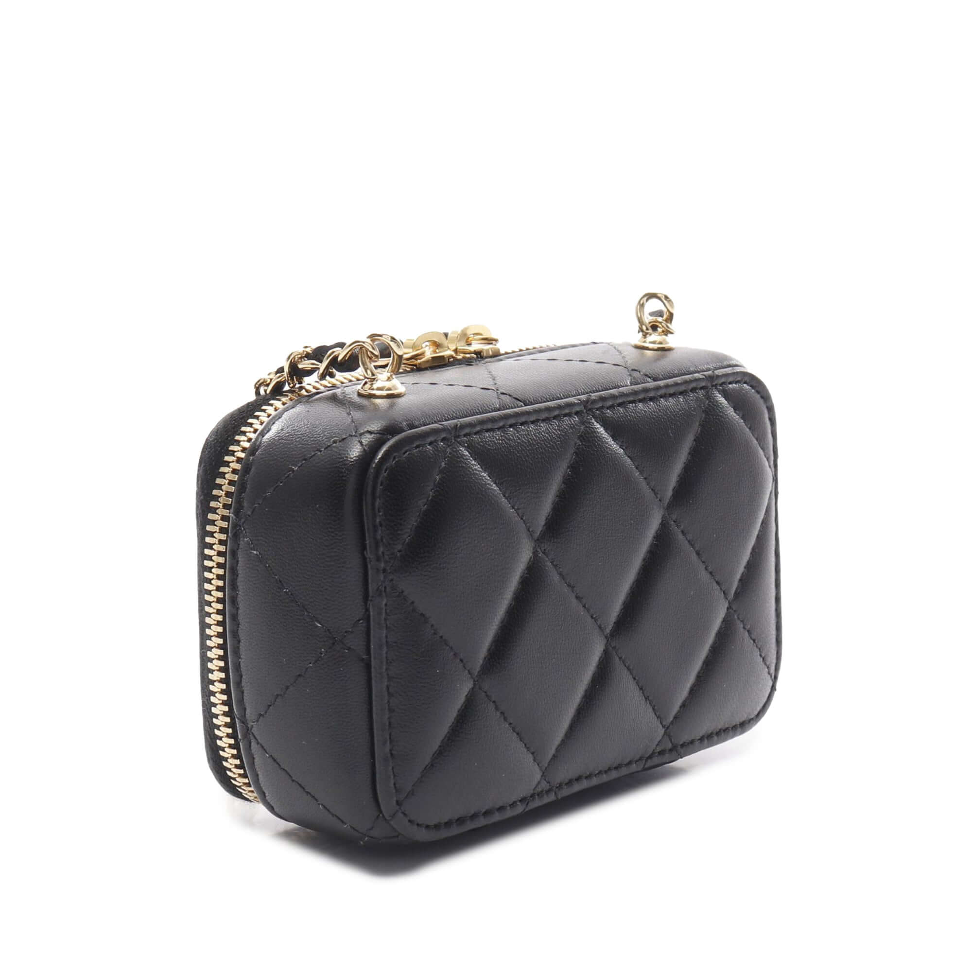 Chanel Extra Mini CC Quilted Golden Plate Vanity Crossbody