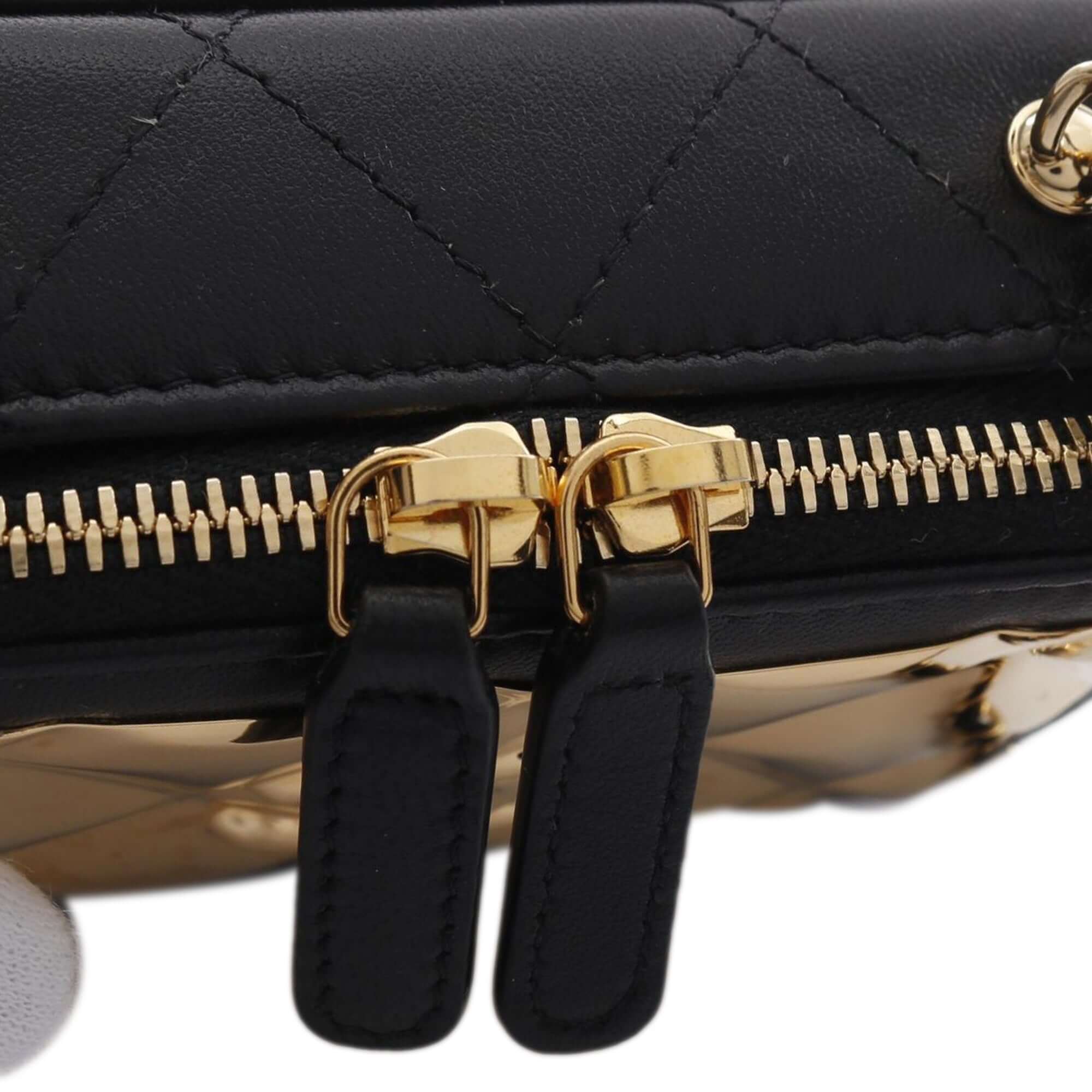 Chanel Extra Mini CC Quilted Golden Plate Vanity Crossbody