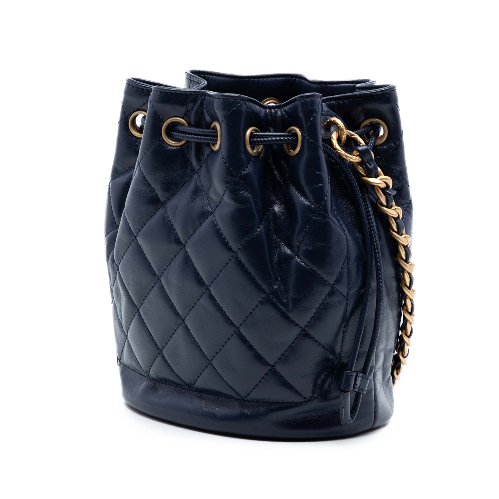 Chanel CC Quilted Lambskin Drawstring Bucket Bag - image 2