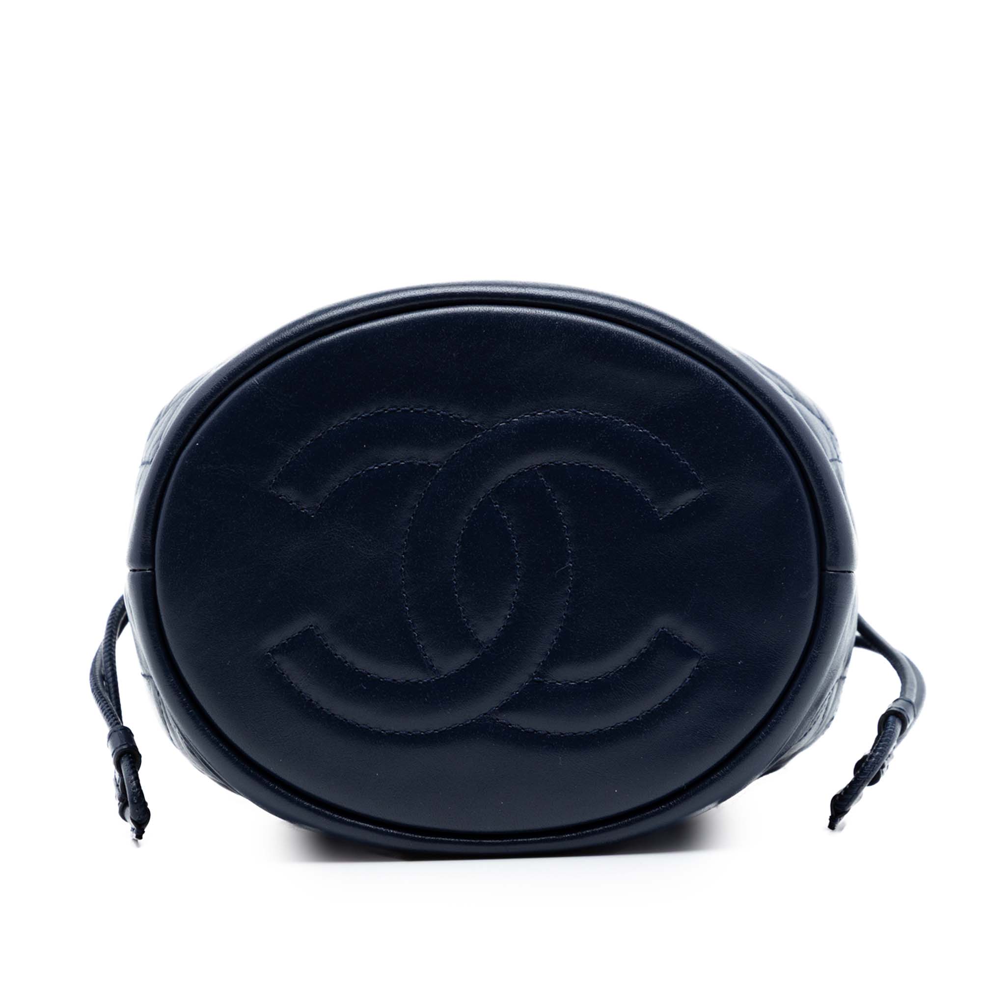 Chanel CC Quilted Lambskin Drawstring Bucket Bag - image 3