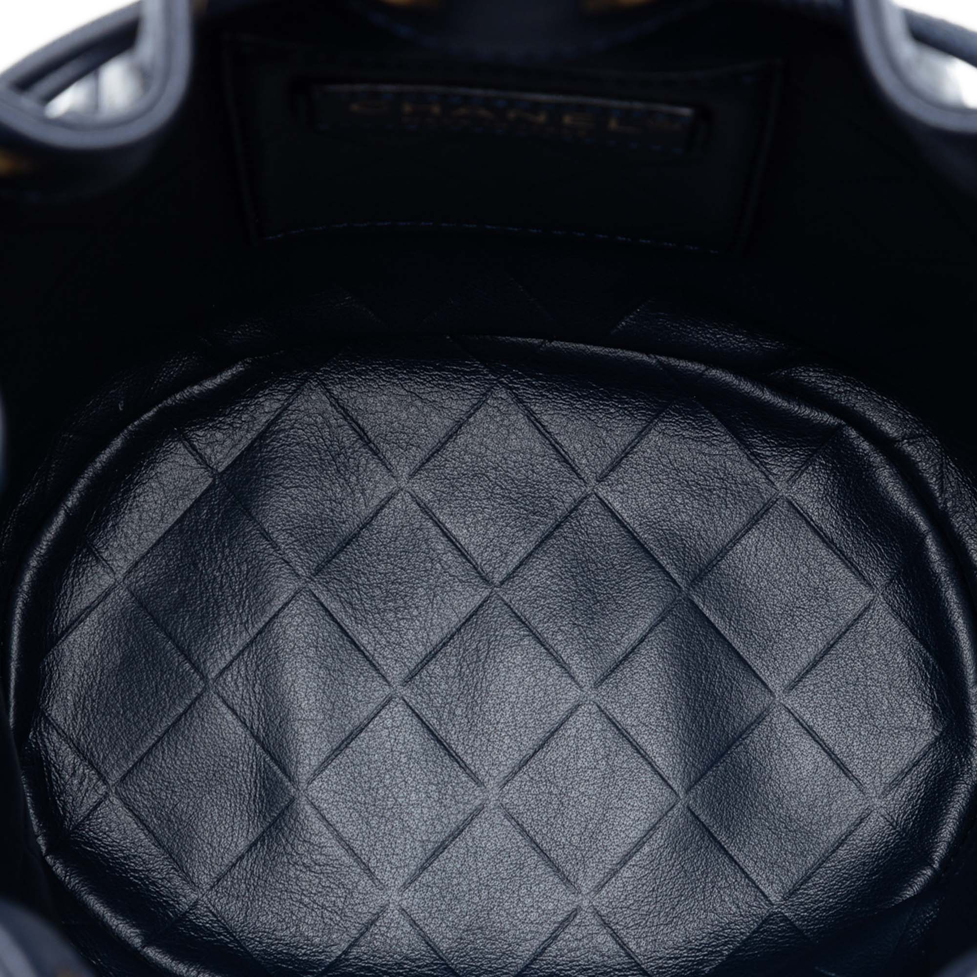 Chanel CC Quilted Lambskin Drawstring Bucket Bag - image 4