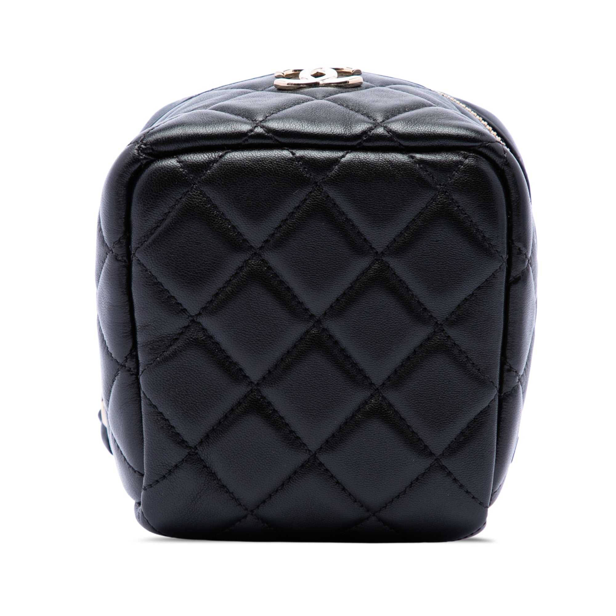 Chanel CC Quilted Lambskin Cube Wristlet Vanity Case - image 3