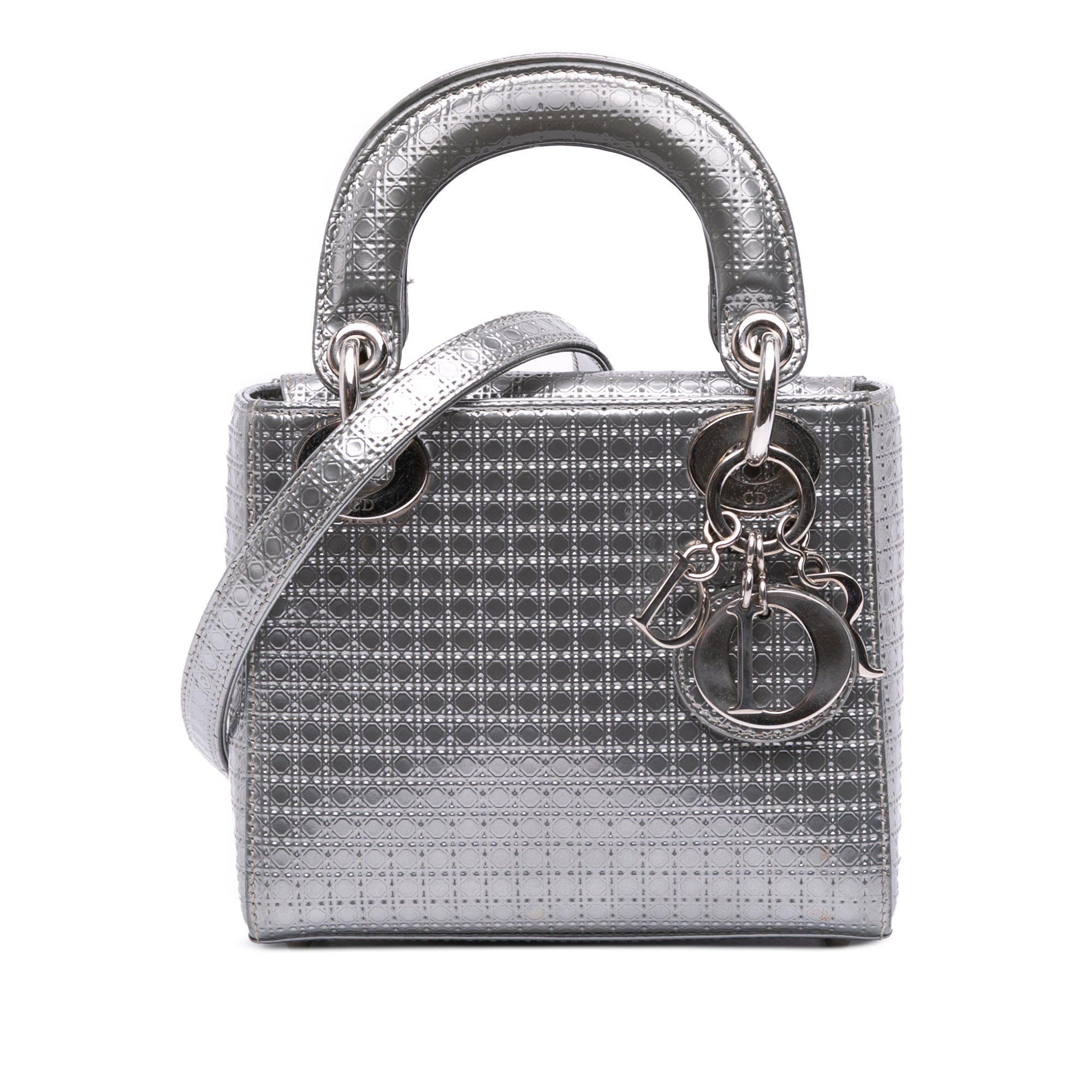 Dior Mini Metallic Patent Microcannage Lady Dior - image 1
