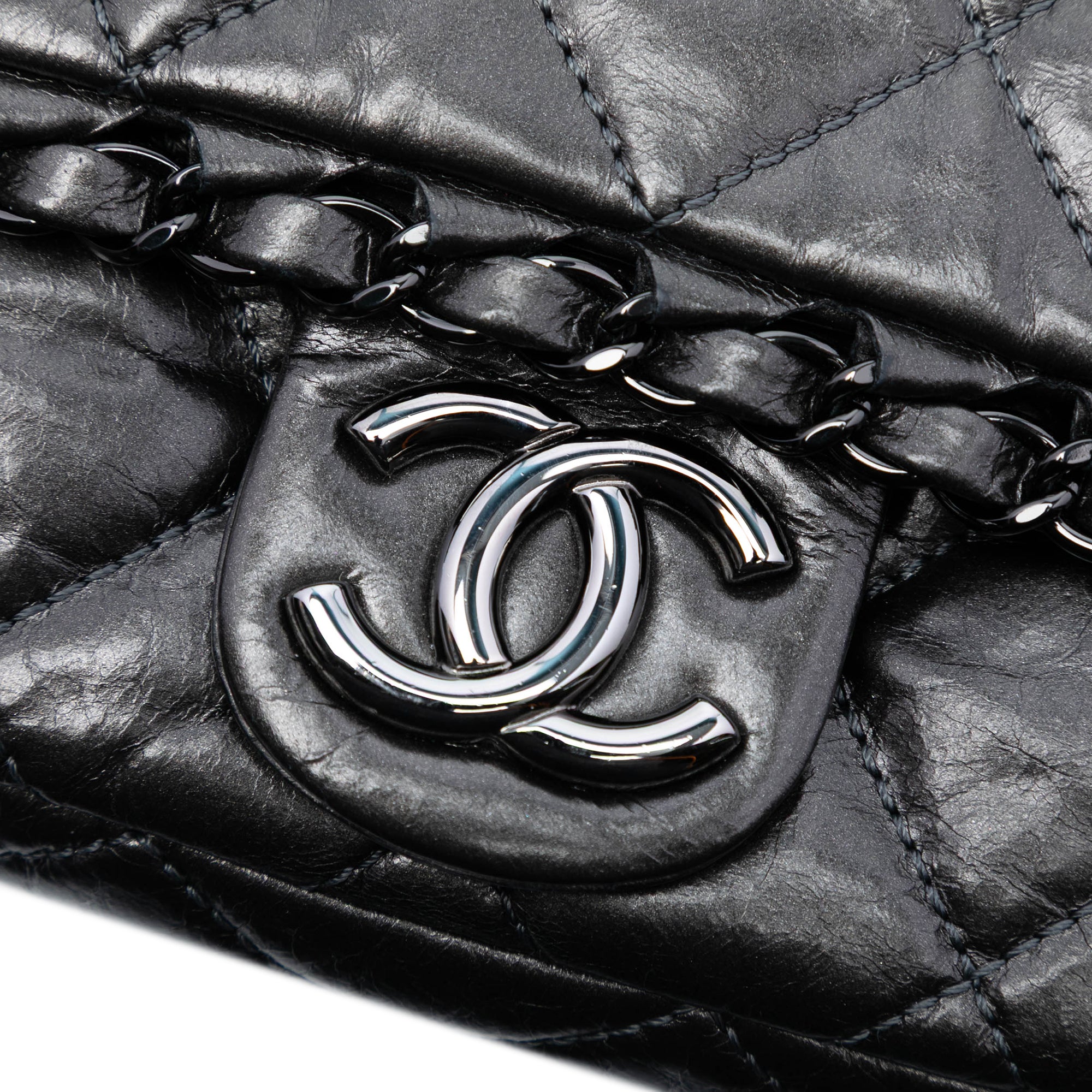 Chanel Small Quilted Metallic Aged Calfskin Chain Me Flap - image 5
