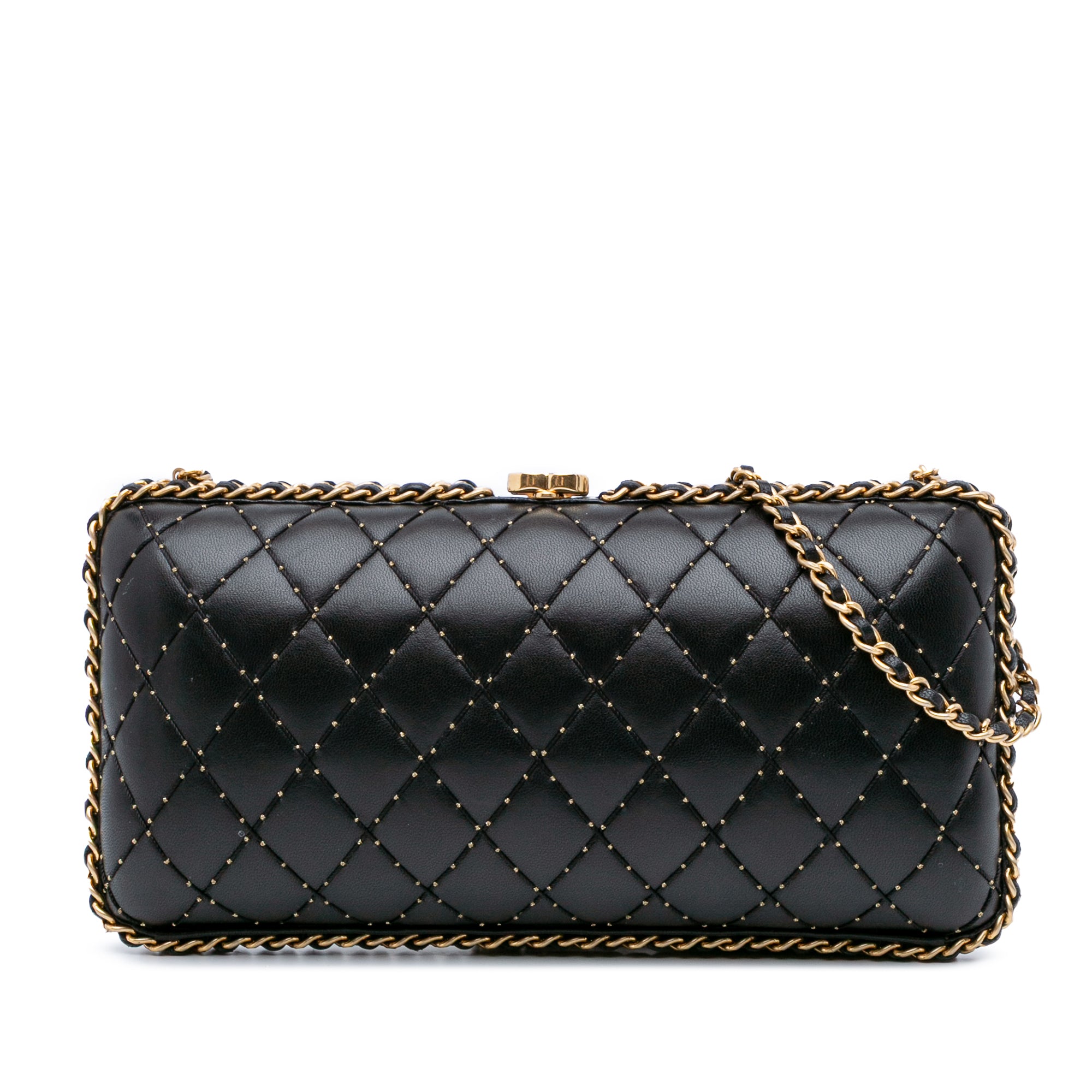 Chanel Quilted Lambskin Studded Chain Around Clutch with Chain - image 1