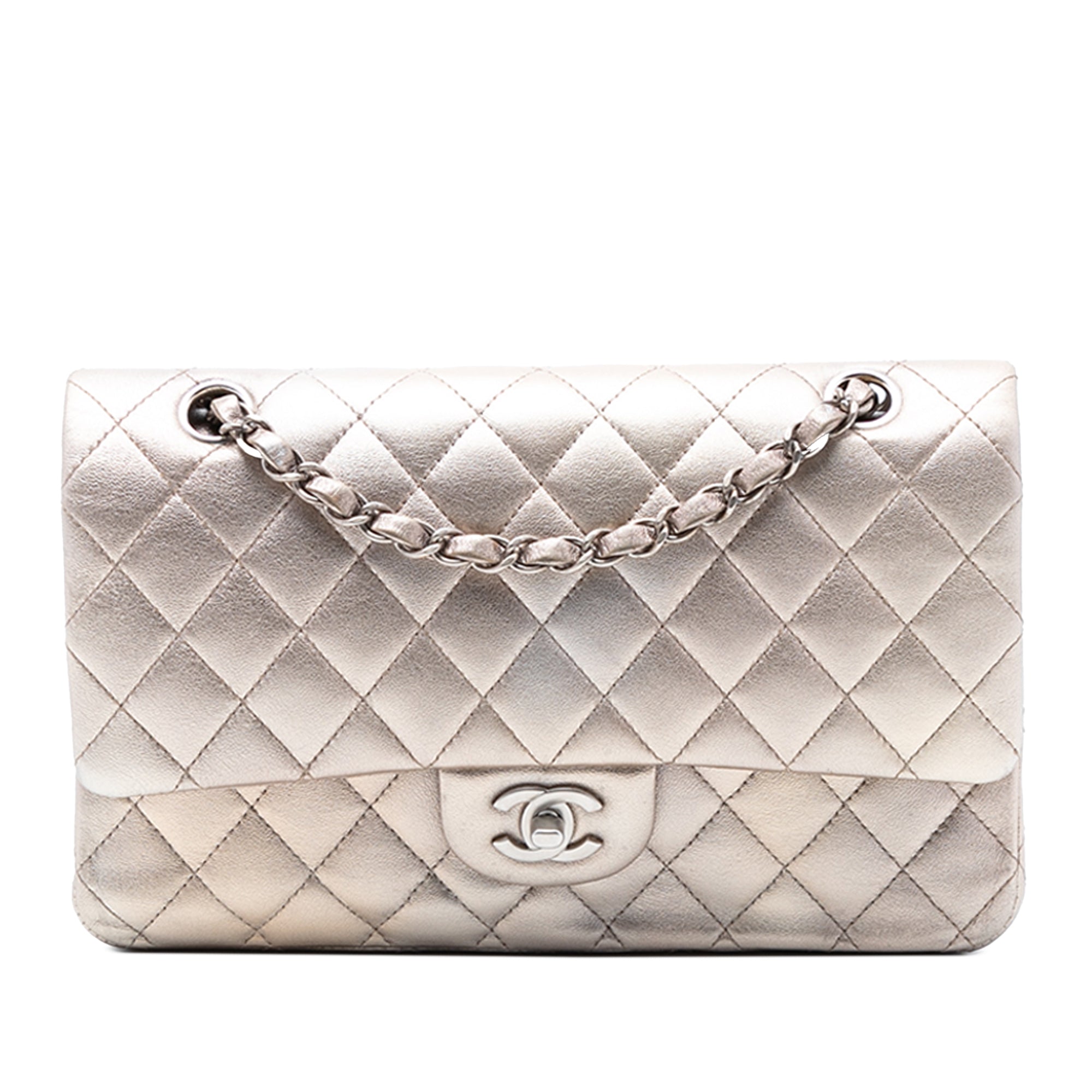Chanel Medium Classic Metallic Lambskin Double Flap - image 1