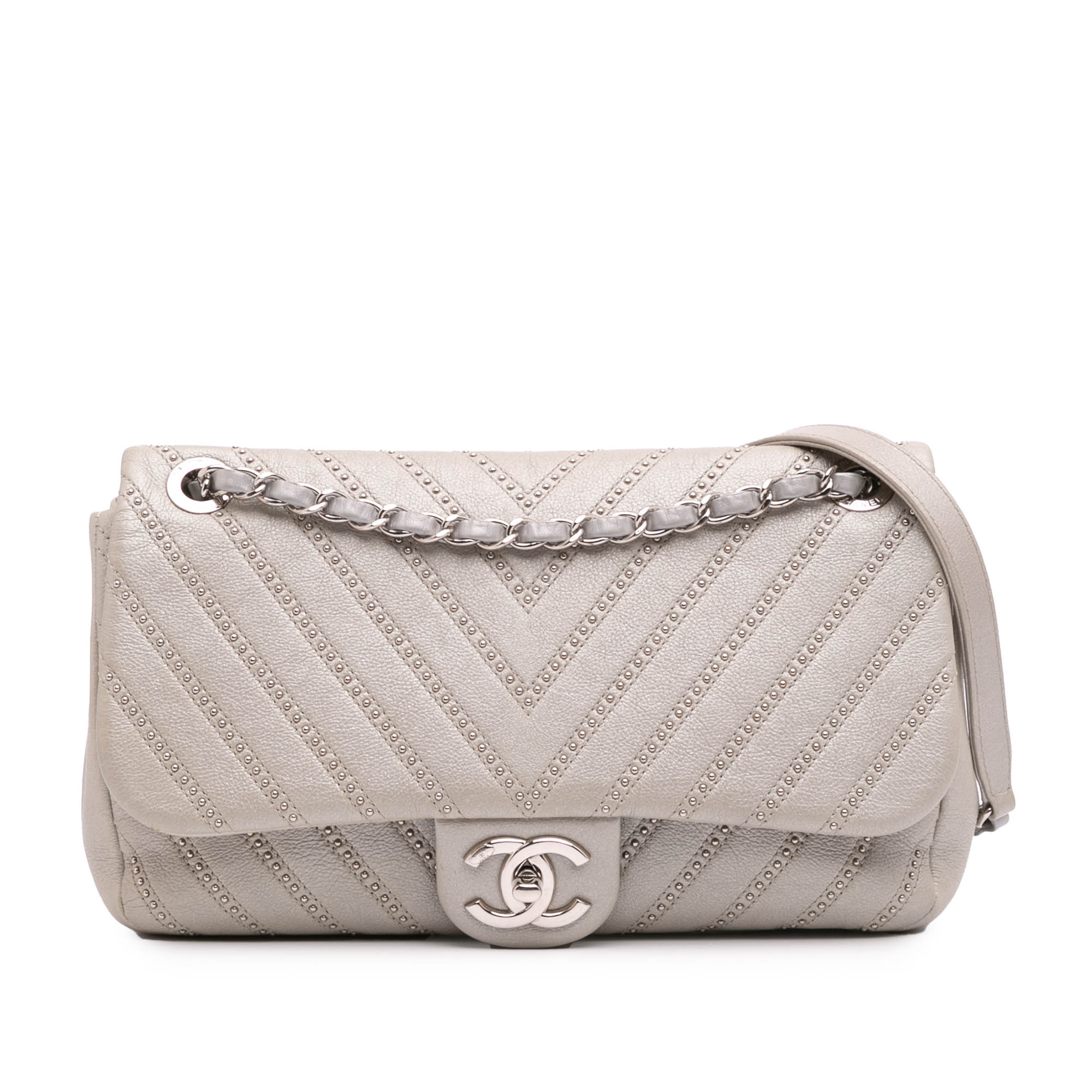 Chanel Medium Chevron Calfskin Stud Wars Flap - image 1