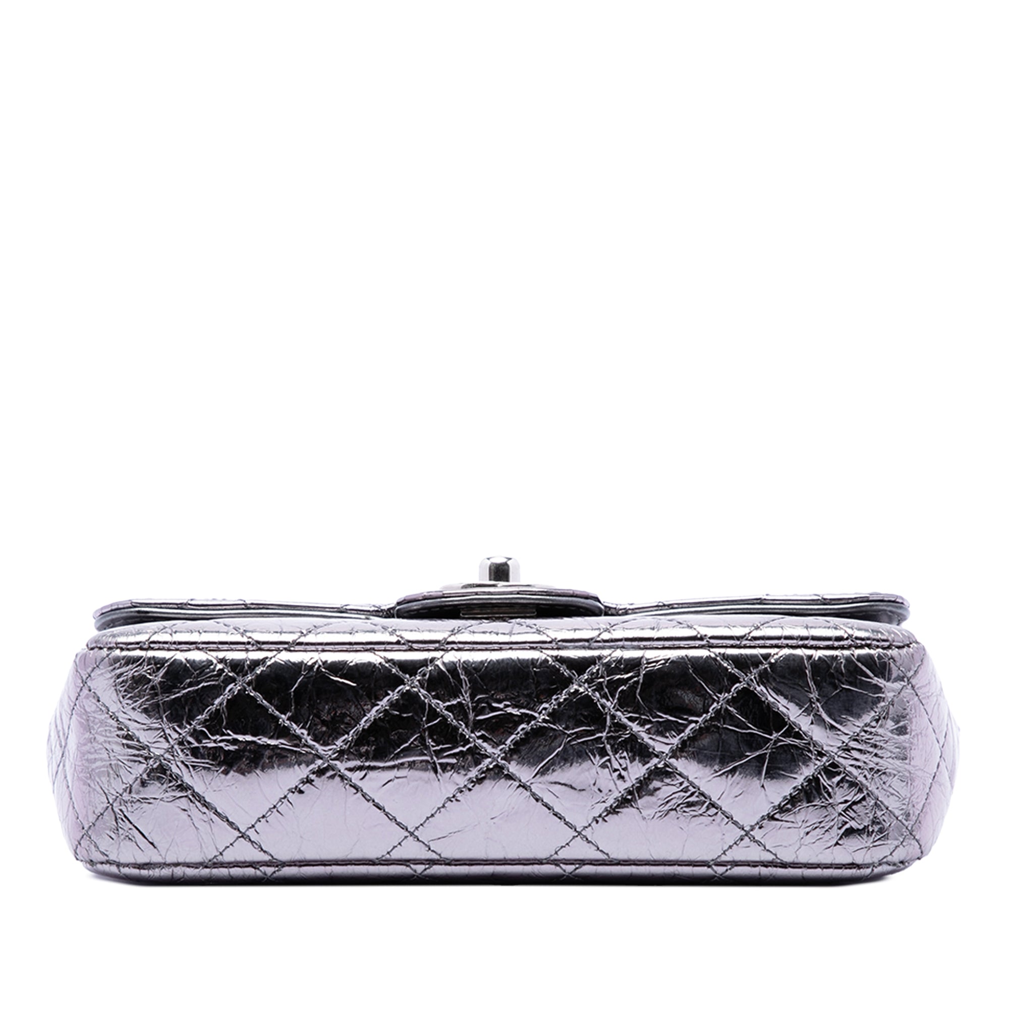 Chanel Mini Quilted Metallic Calfskin Ring Top Handle Flap - image 3