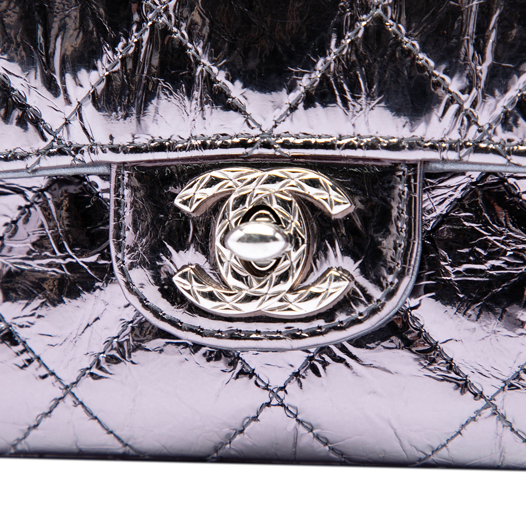 Chanel Mini Quilted Metallic Calfskin Ring Top Handle Flap - image 5