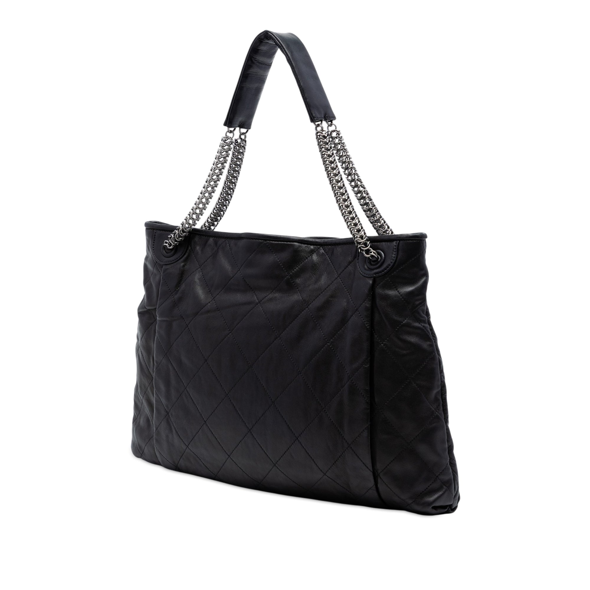 Chanel CC Quilted Lambskin Chain Shopping Tote - image 2