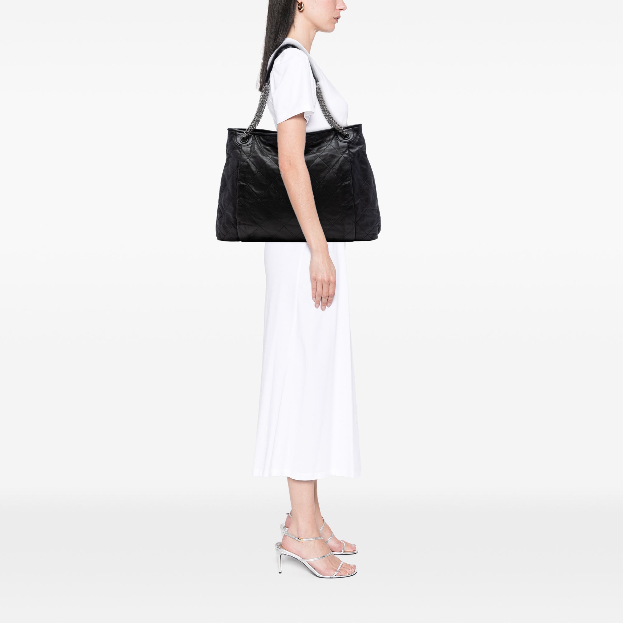 Chanel CC Quilted Lambskin Chain Shopping Tote - image 6