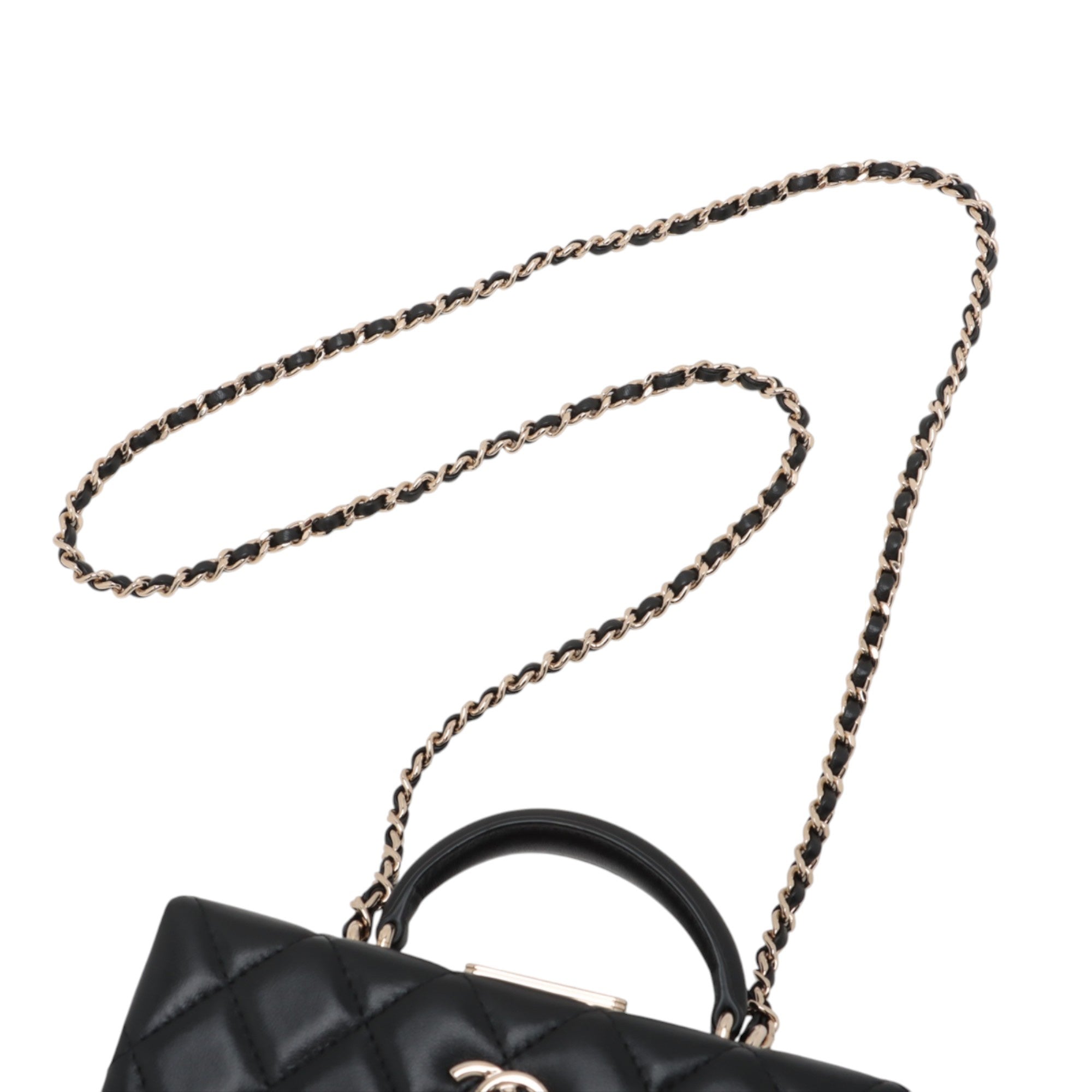 Chanel CC Quilted Lambskin Top Handle Box Bag - image 10