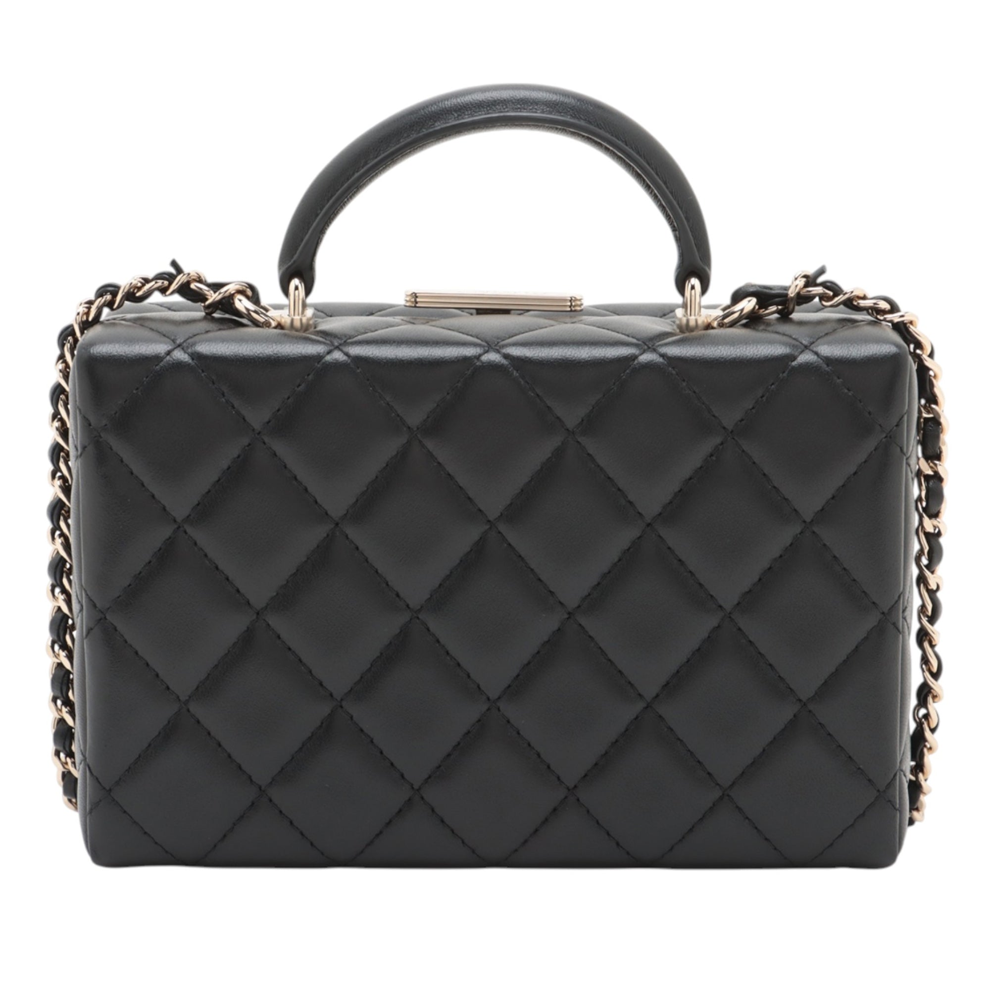 Chanel CC Quilted Lambskin Top Handle Box Bag - image 2