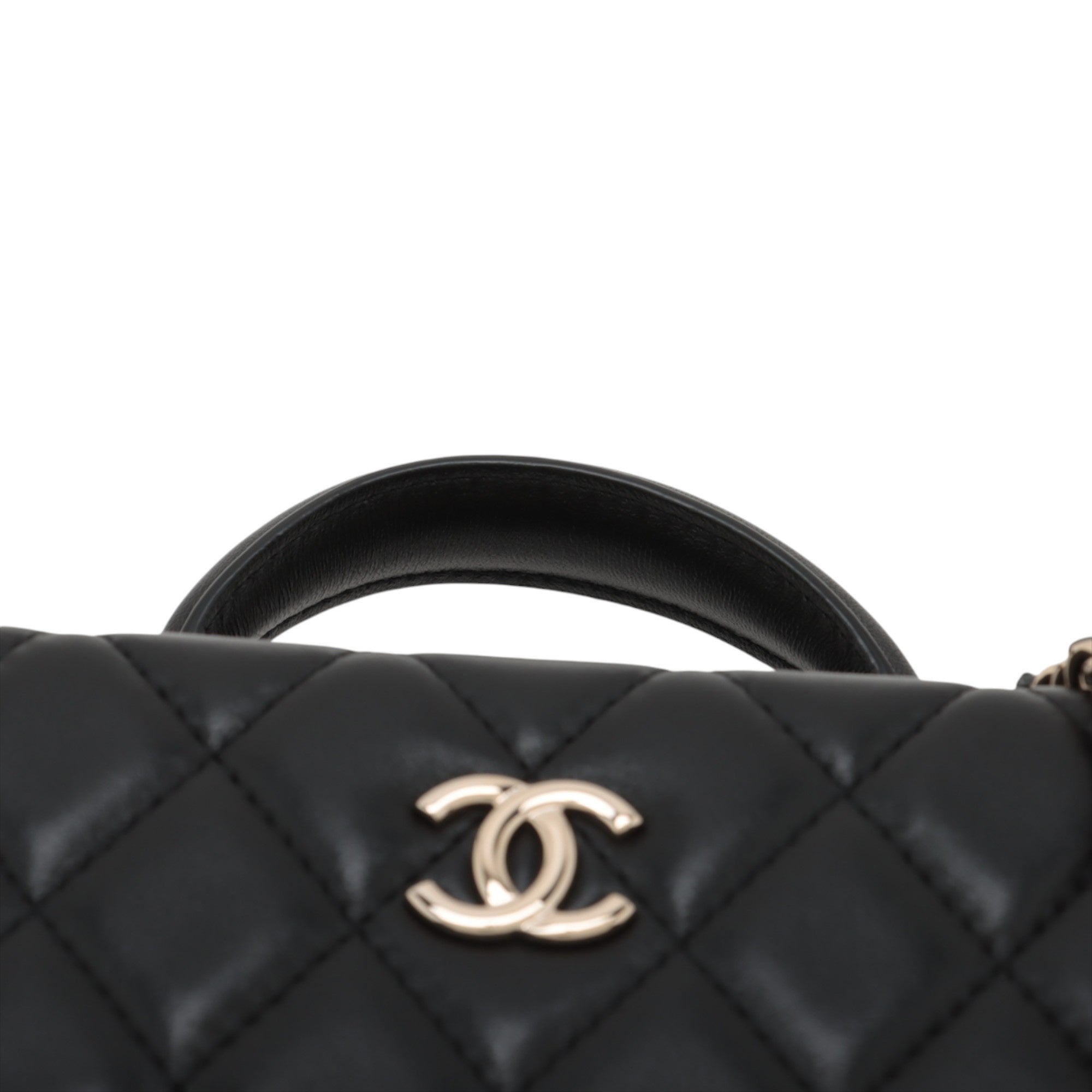 Chanel CC Quilted Lambskin Top Handle Box Bag - image 6