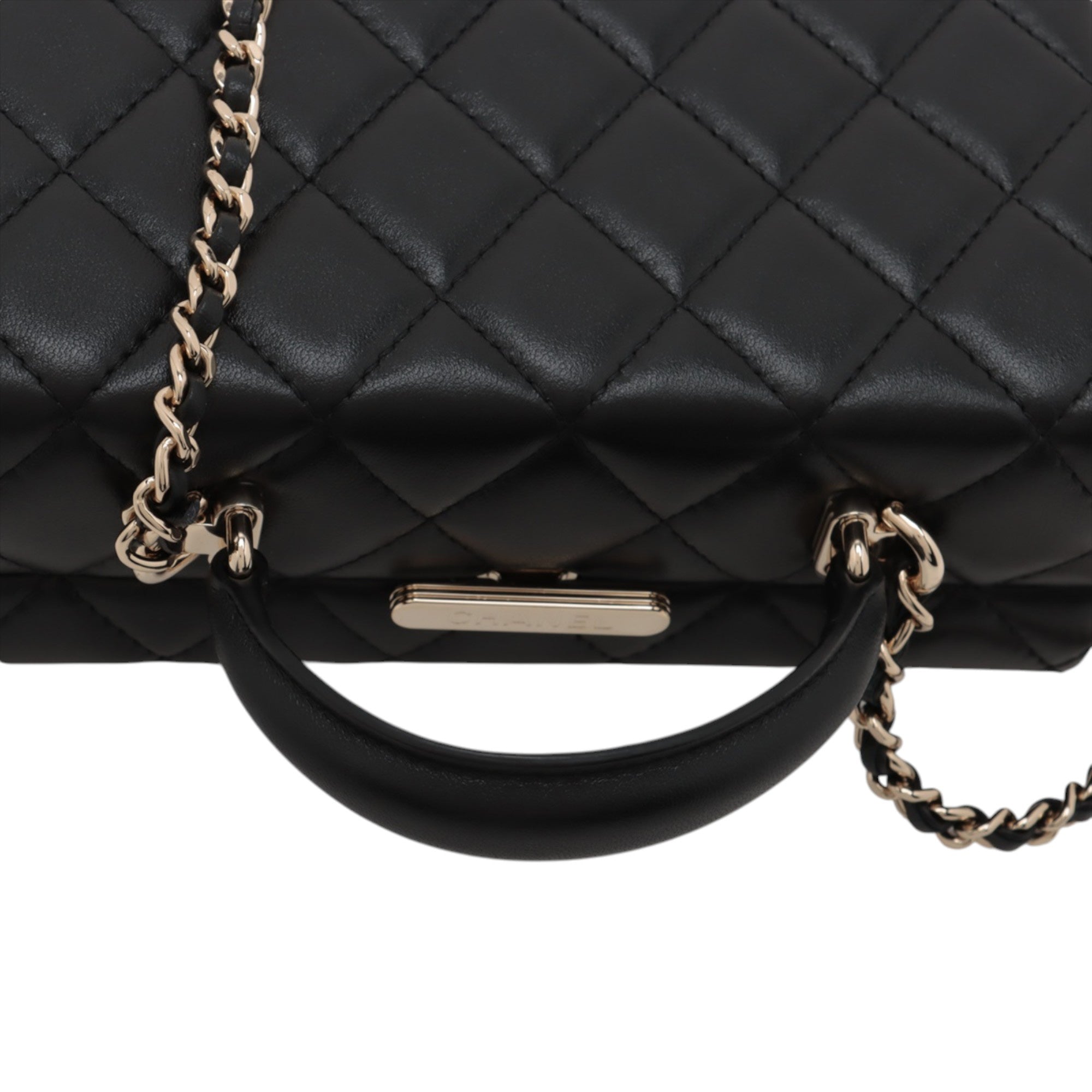 Chanel CC Quilted Lambskin Top Handle Box Bag - image 7