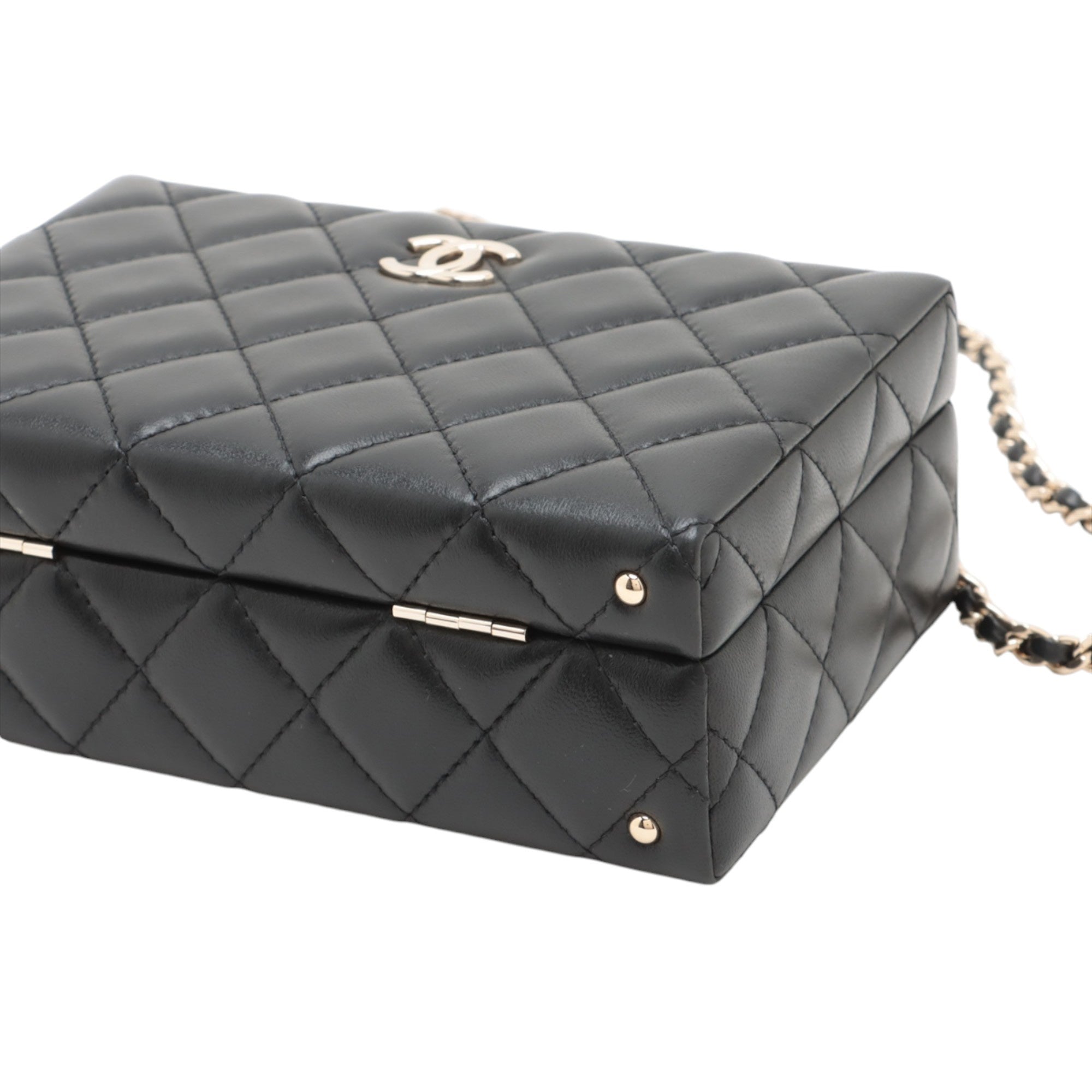 Chanel CC Quilted Lambskin Top Handle Box Bag - image 9