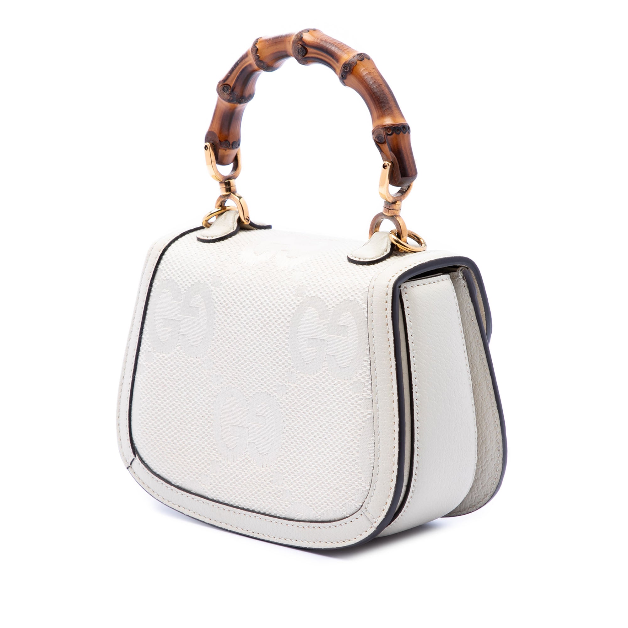 Gucci Mini Jumbo GG Canvas 1947 Web Bamboo Top Handle Bag - image 2
