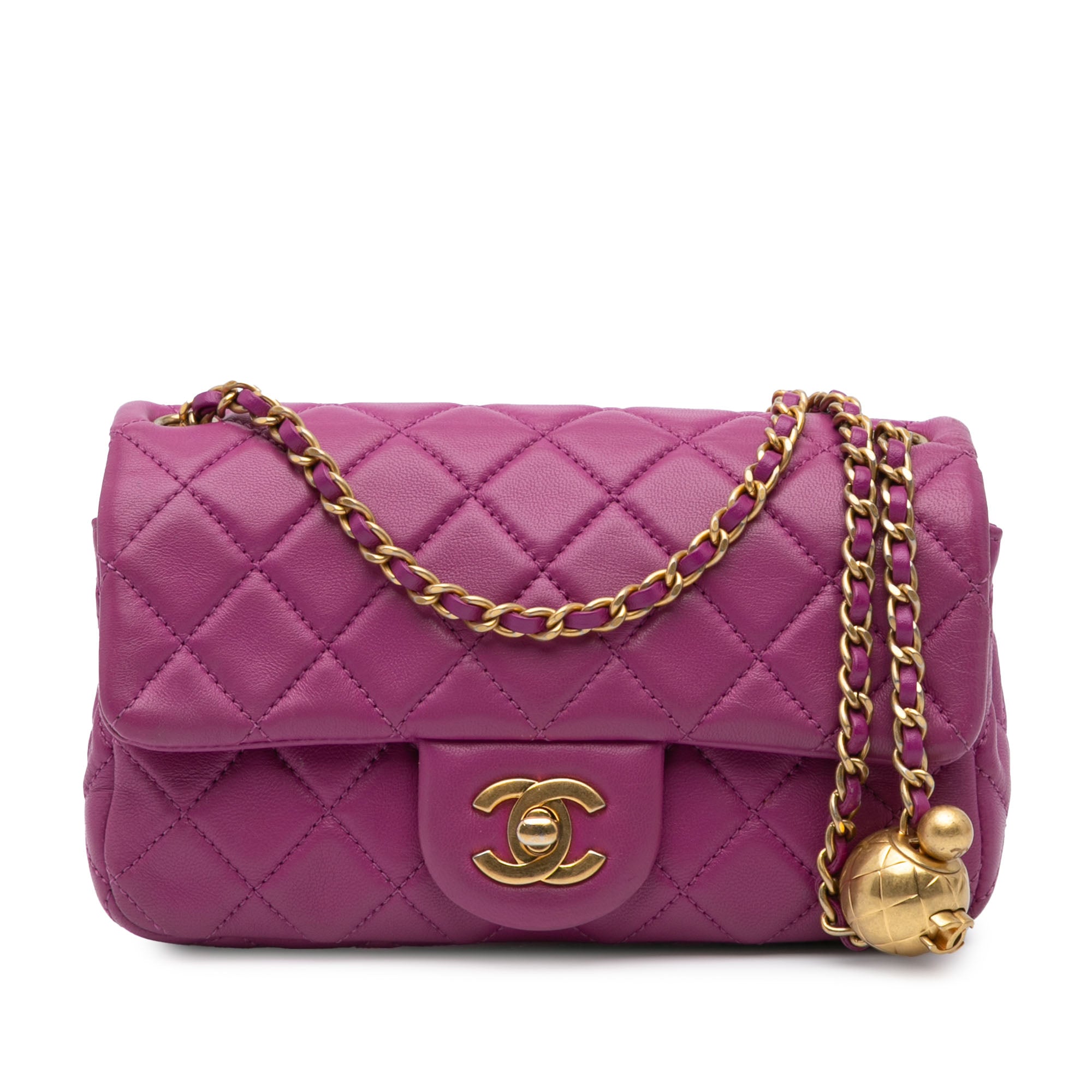 Chanel Mini Rectangular Classic Lambskin Pearl Crush Single Flap - image 1