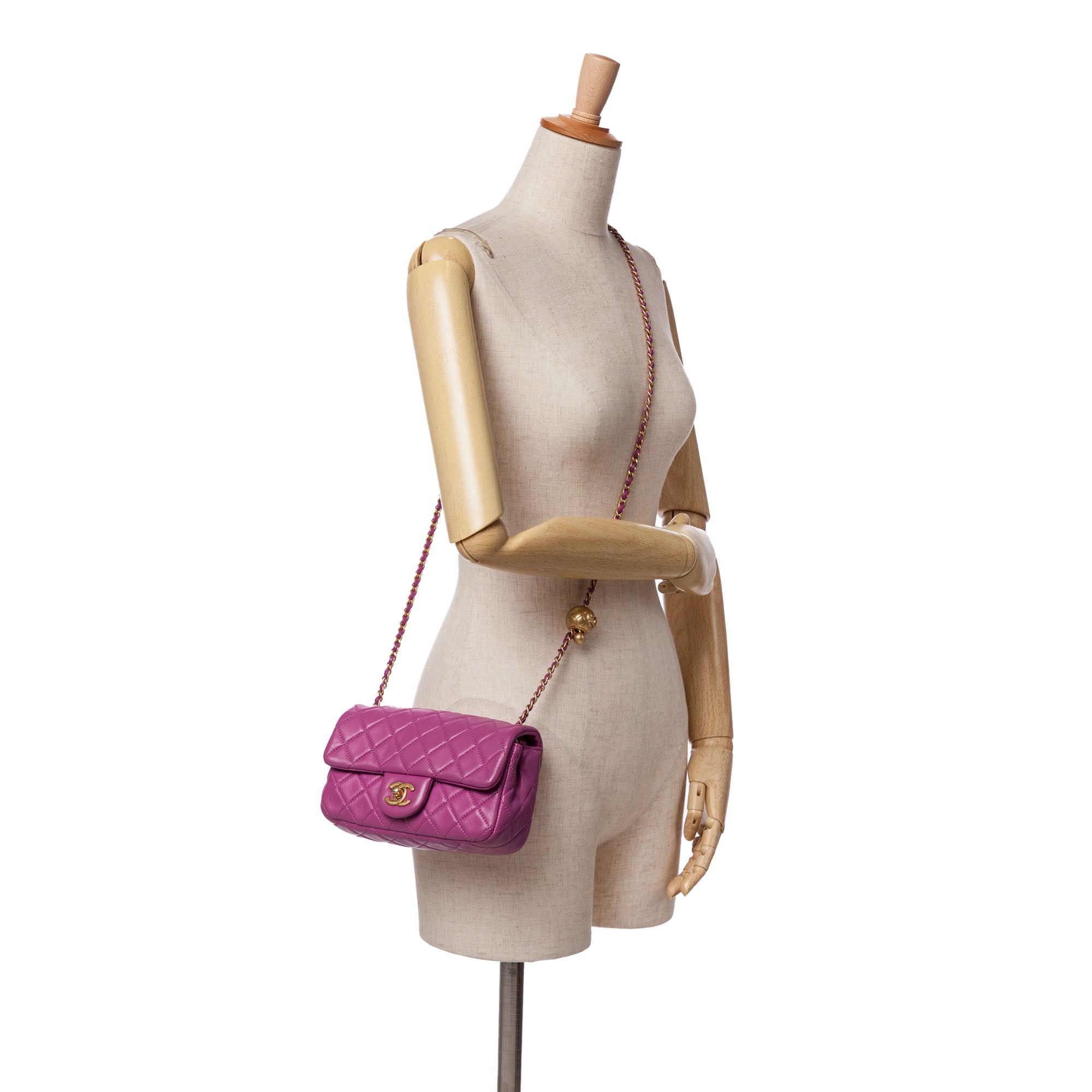 Chanel Mini Rectangular Classic Lambskin Pearl Crush Single Flap - image 11