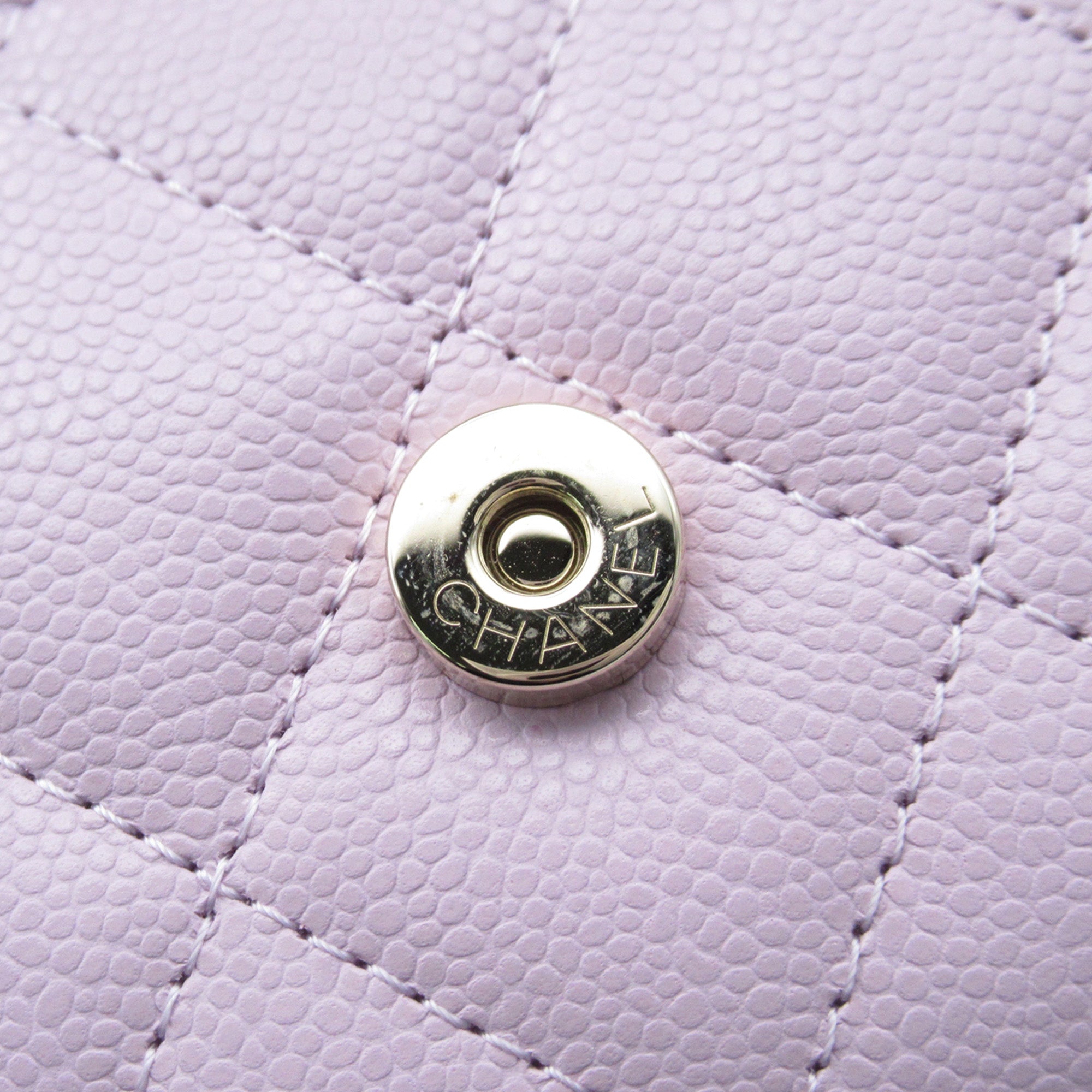 Chanel CC Quilted Caviar Flap Card Holder on Chain - image 12