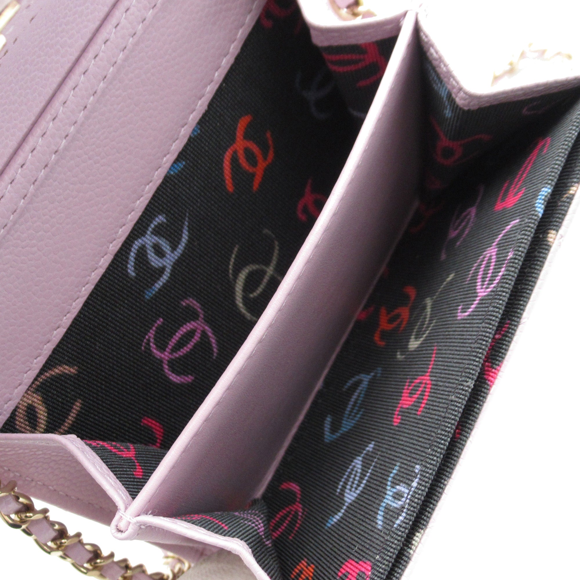 Chanel CC Quilted Caviar Flap Card Holder on Chain - image 3