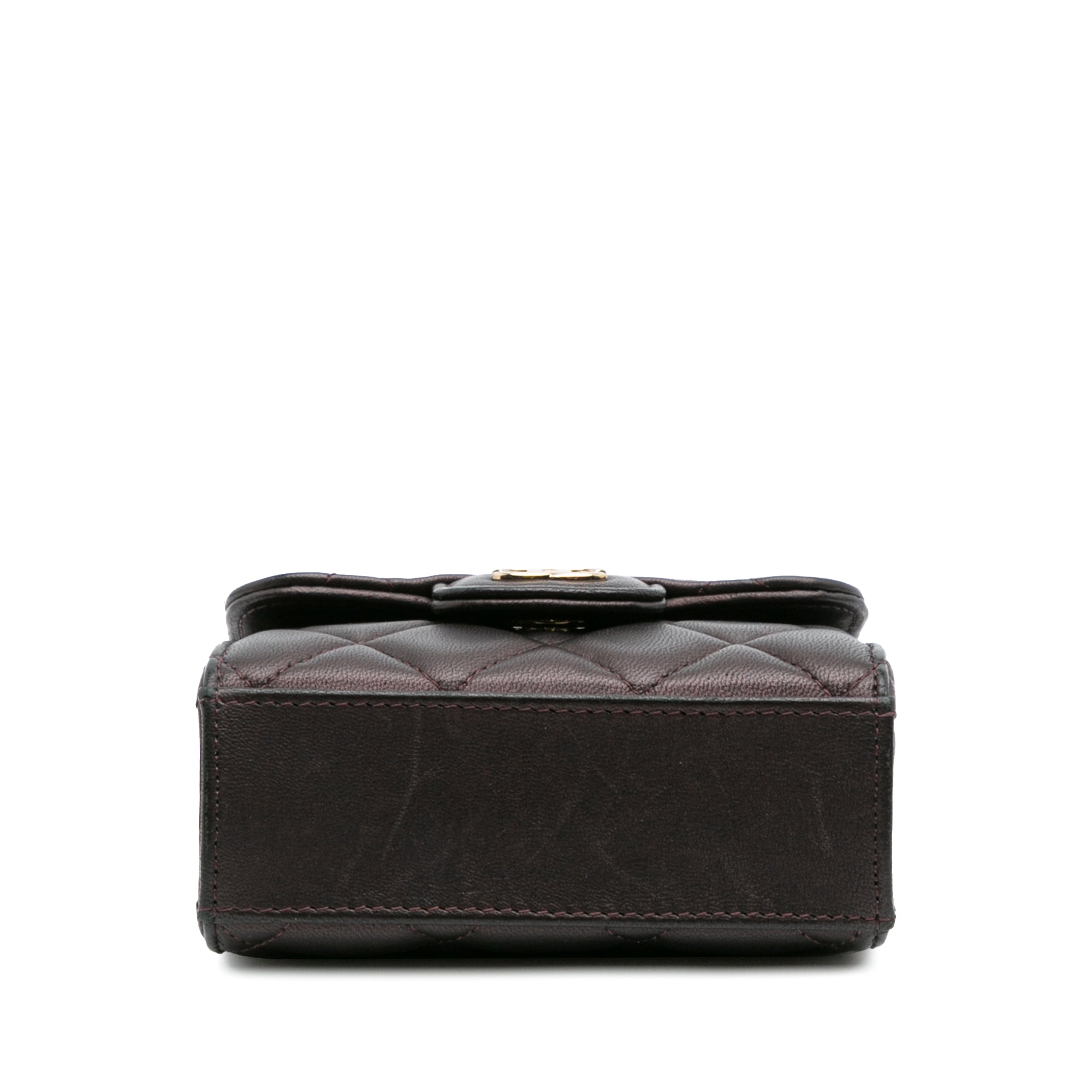 Chanel CC Quilted Iridescent Lambskin Top Handle Flap Clutch With Chain - image 3