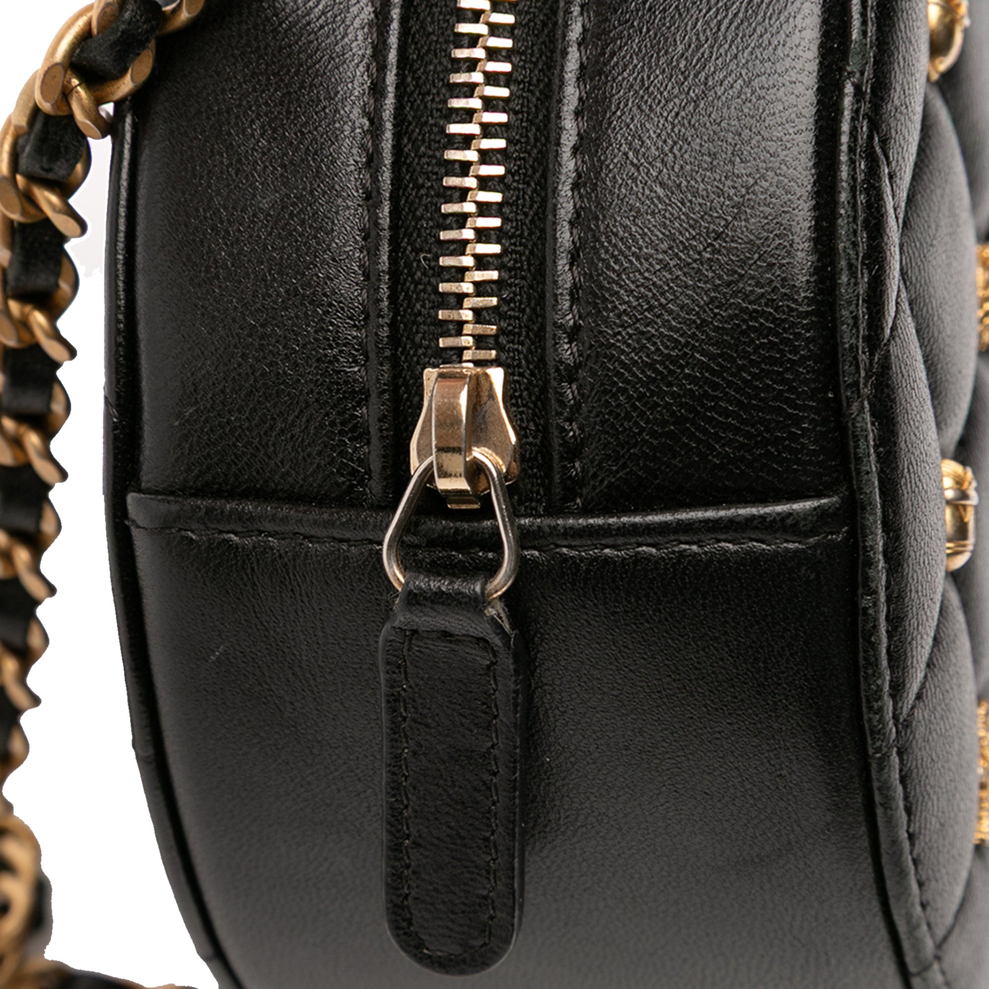 Chanel Quilted Lambskin Egyptian Amulet Charms Round Clutch with Chain - image 8