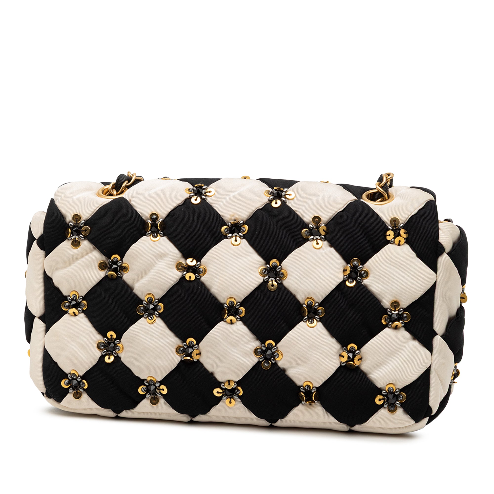Chanel Medium Satin Metiers D Art Checkered Embellished Flap - image 2