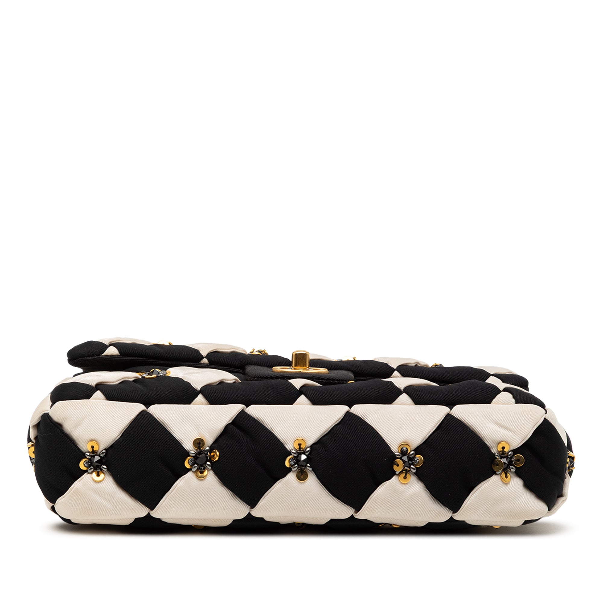 Chanel Medium Satin Metiers D Art Checkered Embellished Flap - image 3