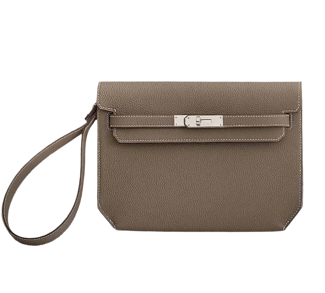 Hermès Kelly Dépêches 25 Etoupe Togo Leather PHW - The Refined Luxury