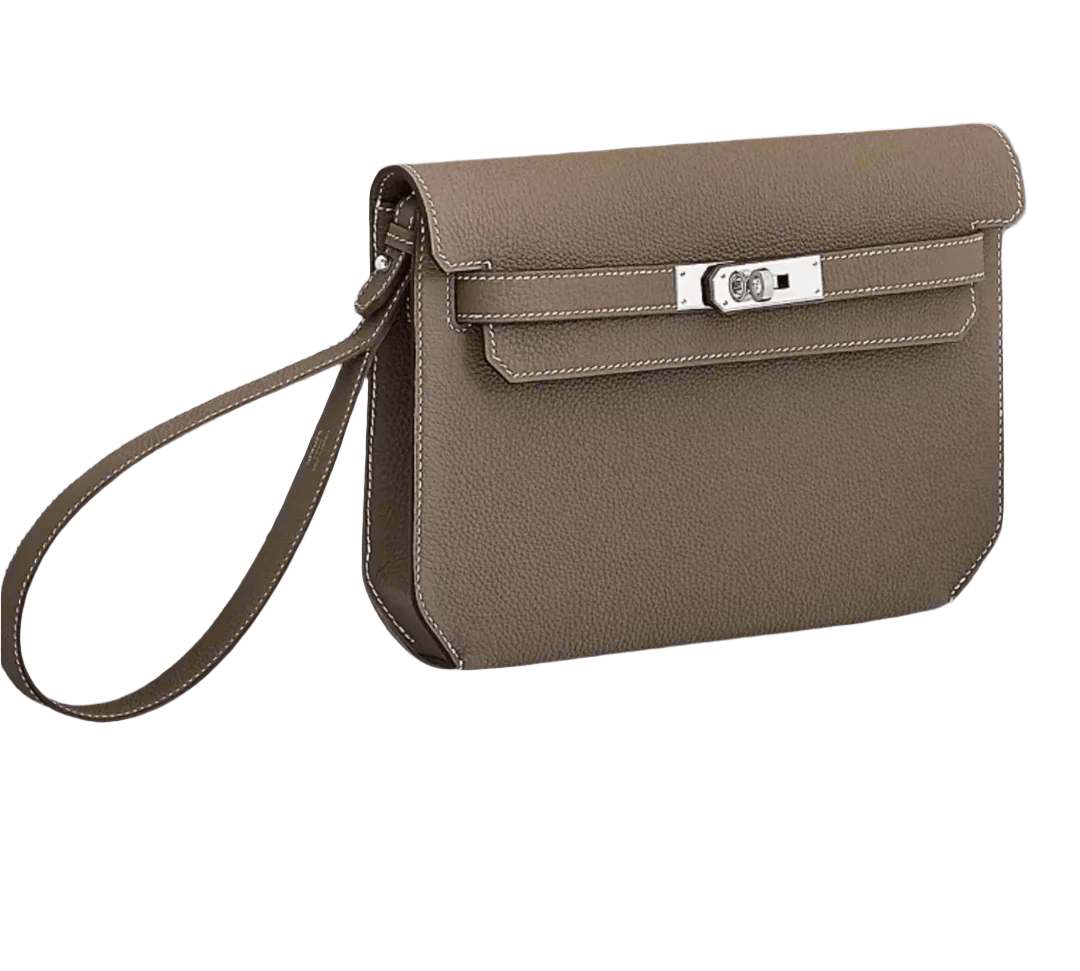 Hermès Kelly Dépêches 25 Etoupe Togo Leather PHW - The Refined Luxury