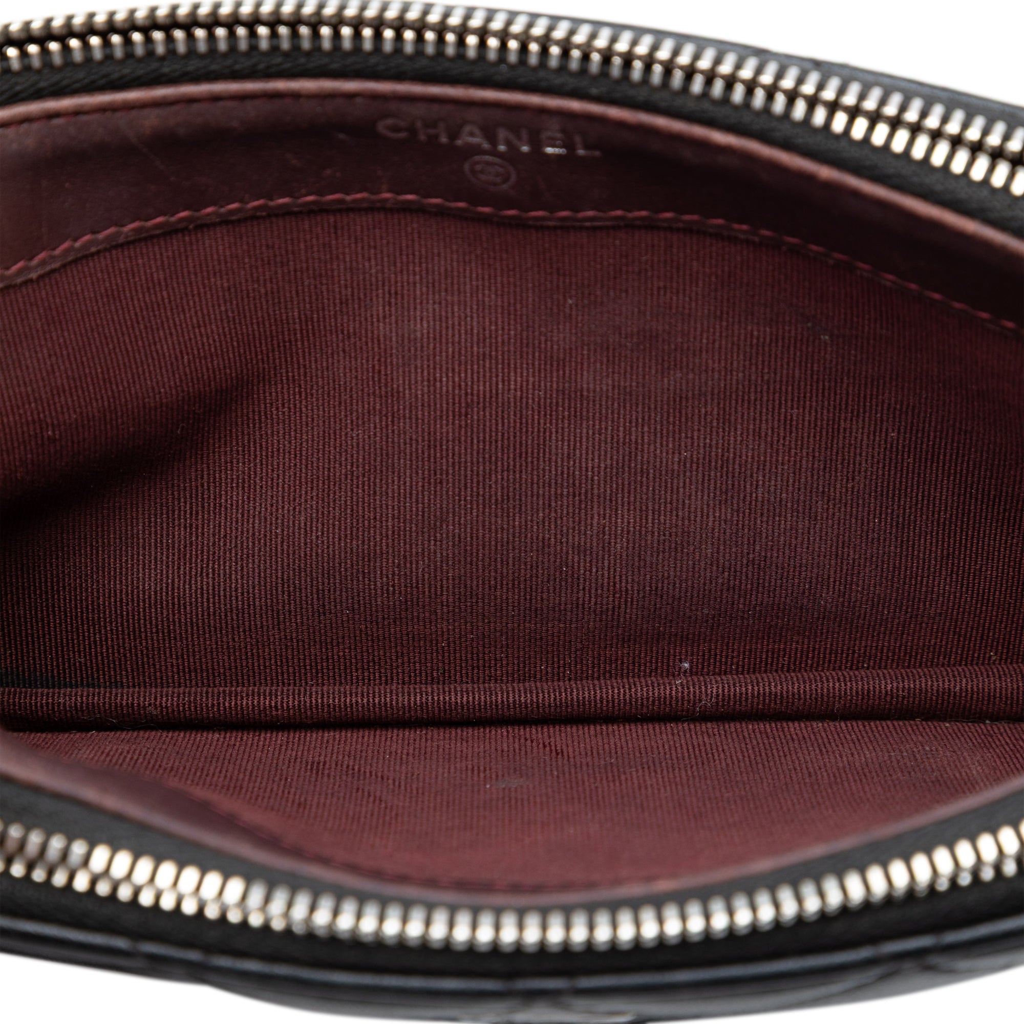 Chanel CC Quilted Lambskin Double Zip Clutch With Chain - image 4