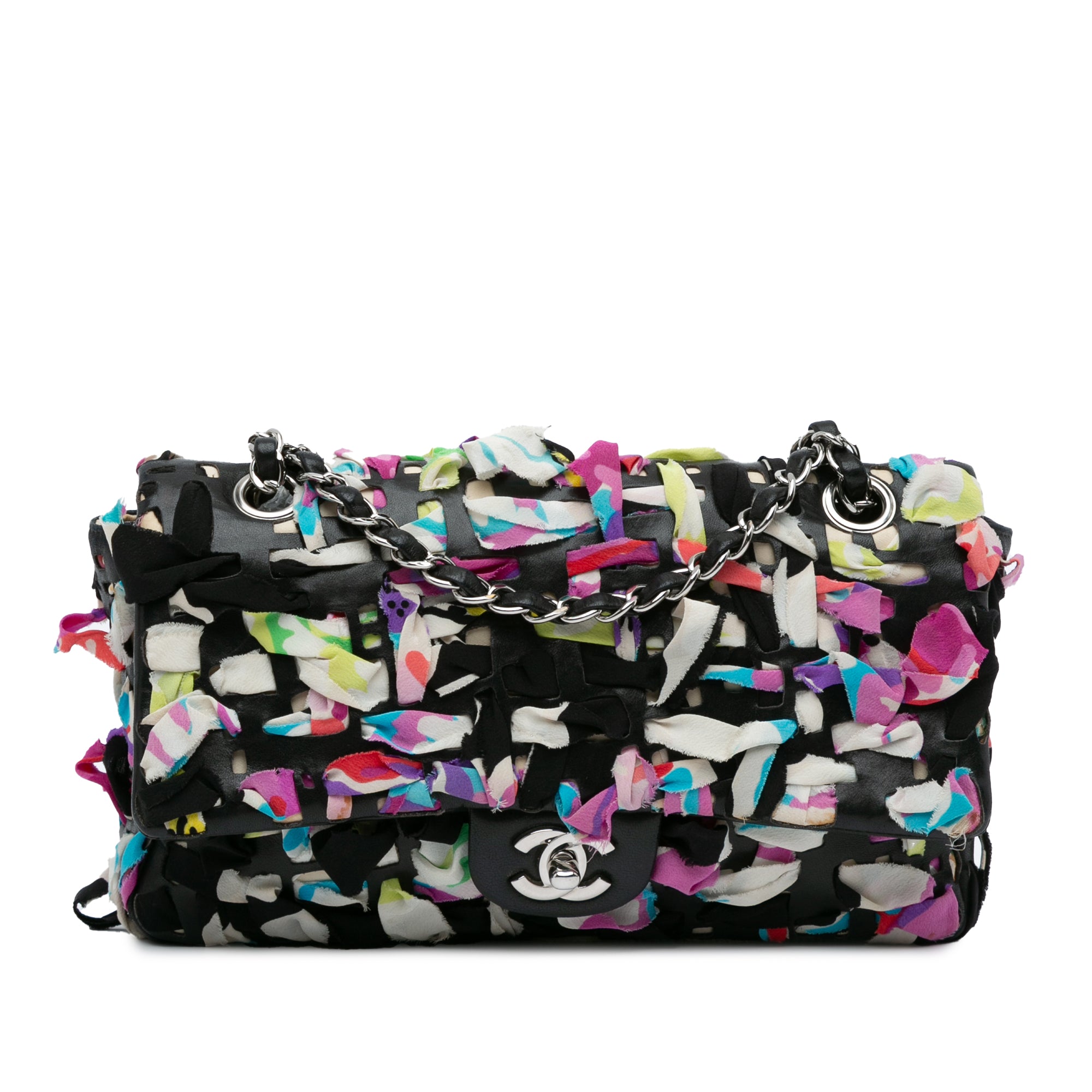 Chanel Medium Classic Lambskin and Silk Ribbon Single Flap - image 1