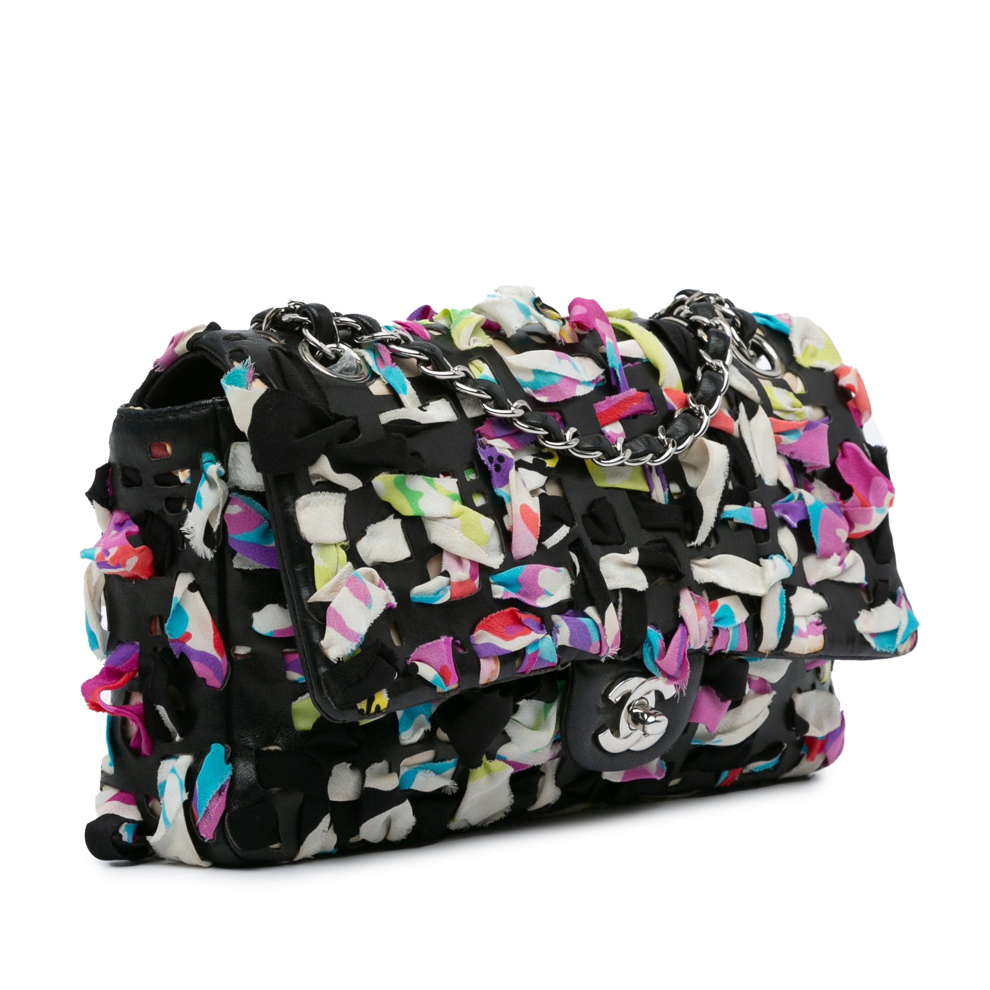 Chanel Medium Classic Lambskin and Silk Ribbon Single Flap - image 2