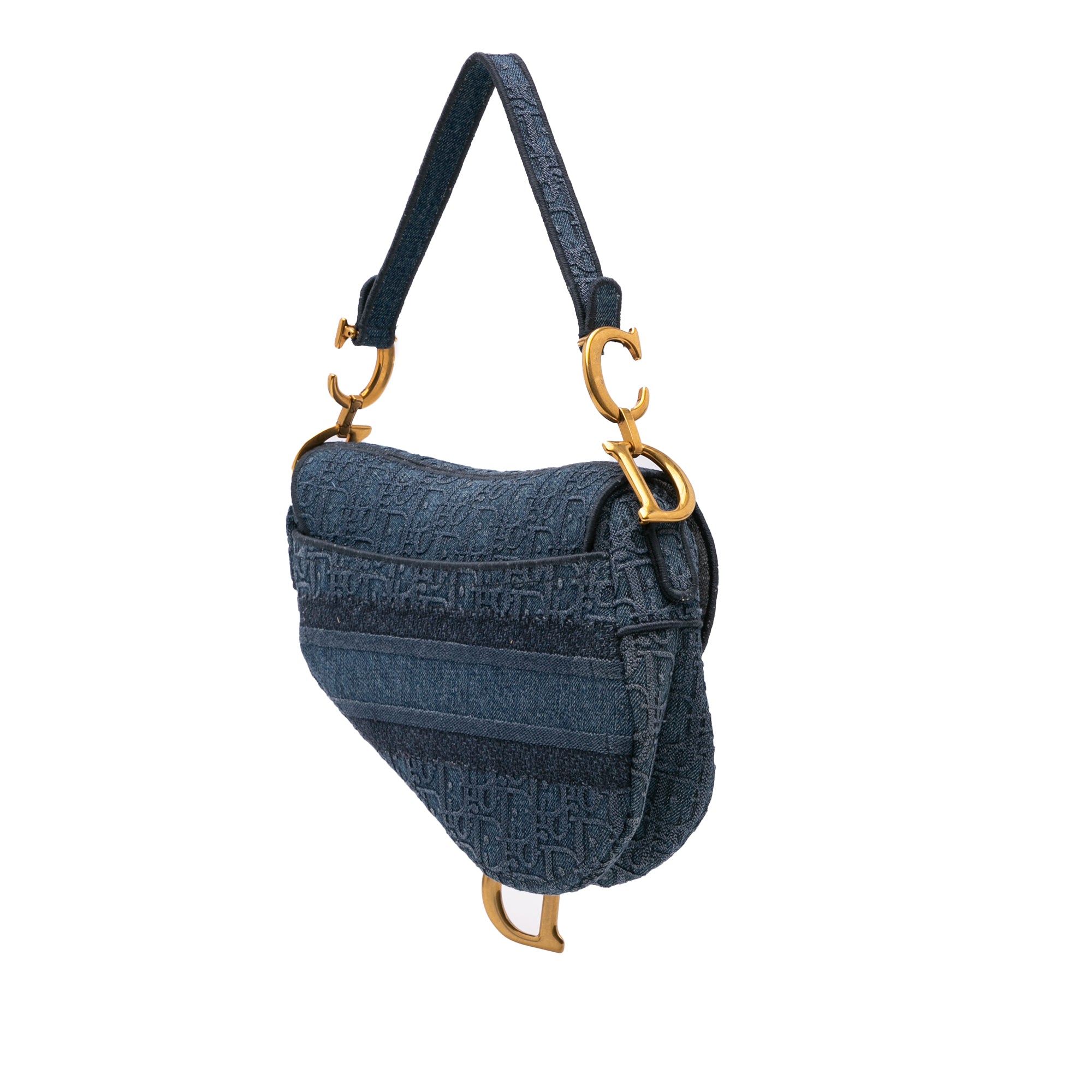 Dior Oblique Embroidered Denim Saddle Bag - image 2
