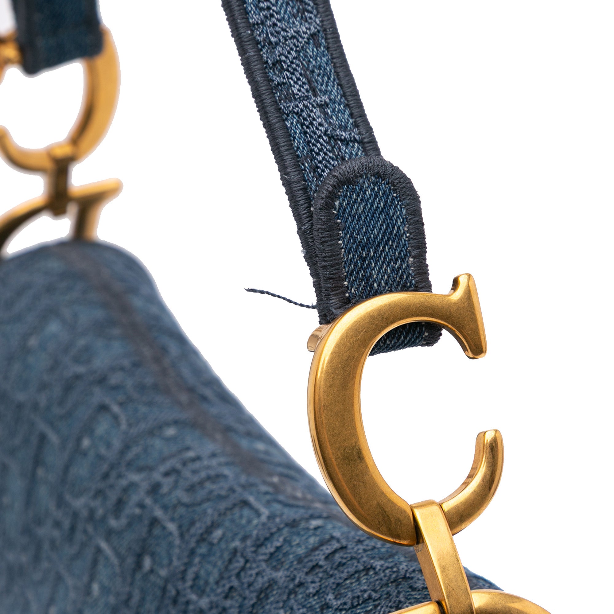 Dior Oblique Embroidered Denim Saddle Bag - image 8