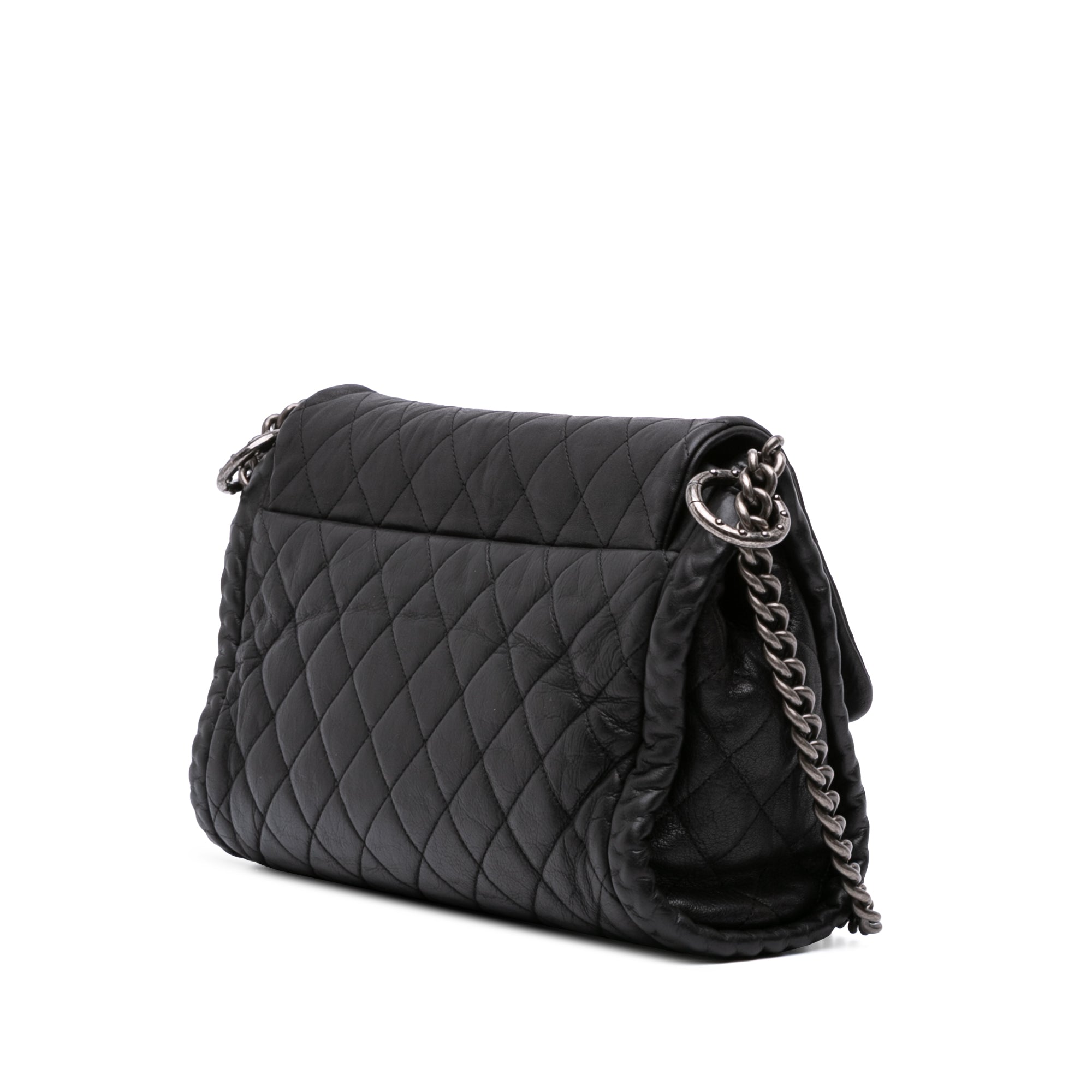 Chanel CC Quilted Washed Lambskin Studded Flap - image 2