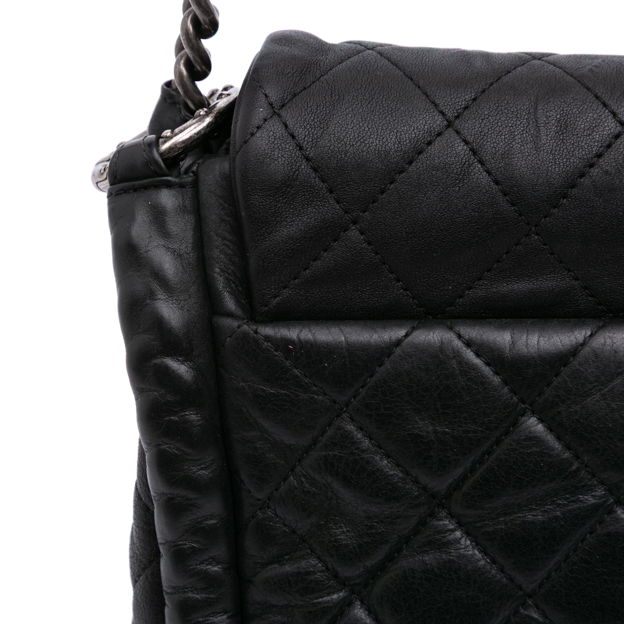 Chanel CC Quilted Washed Lambskin Studded Flap - image 9