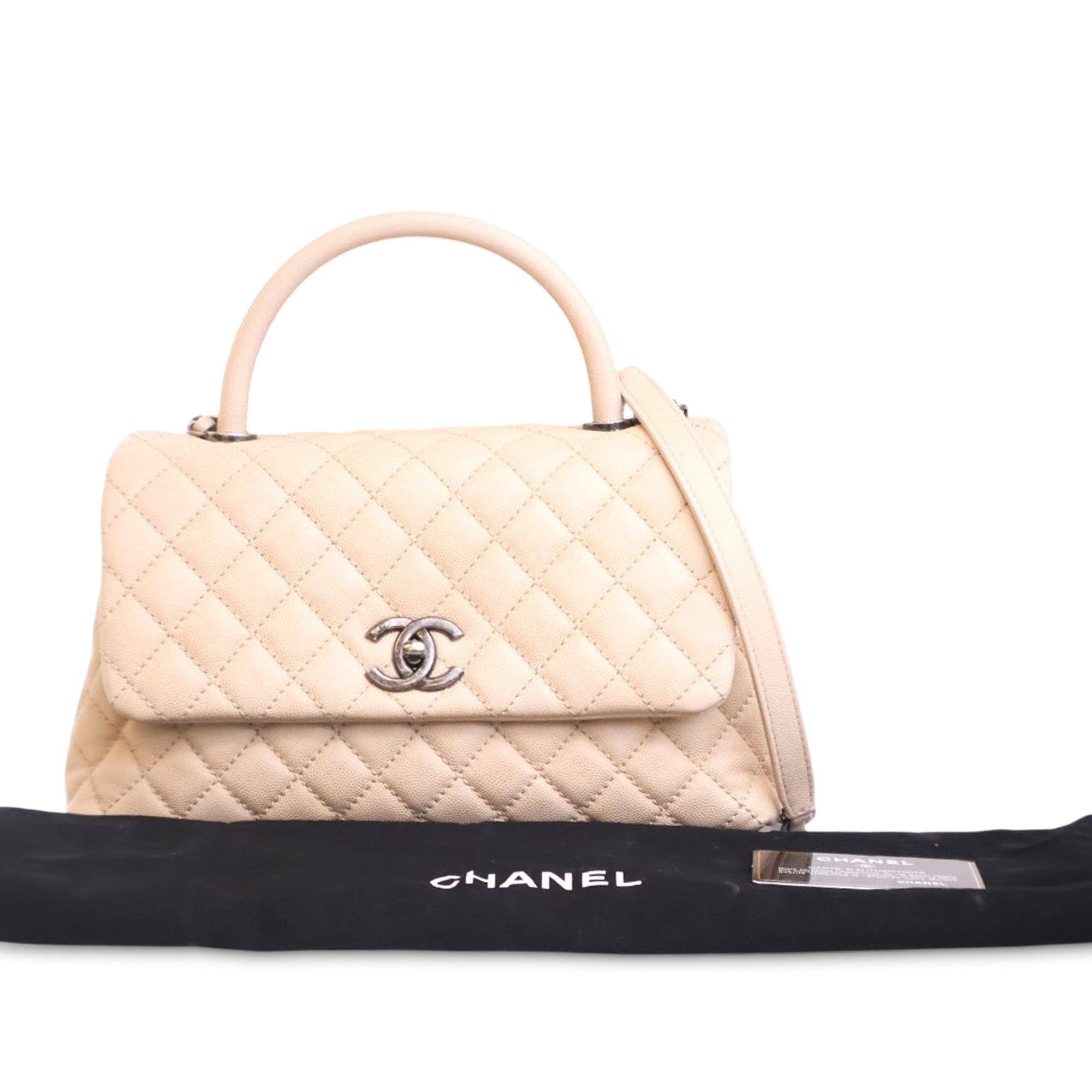 Chanel Medium Quilted Caviar Coco Top Handle Bag - image 11