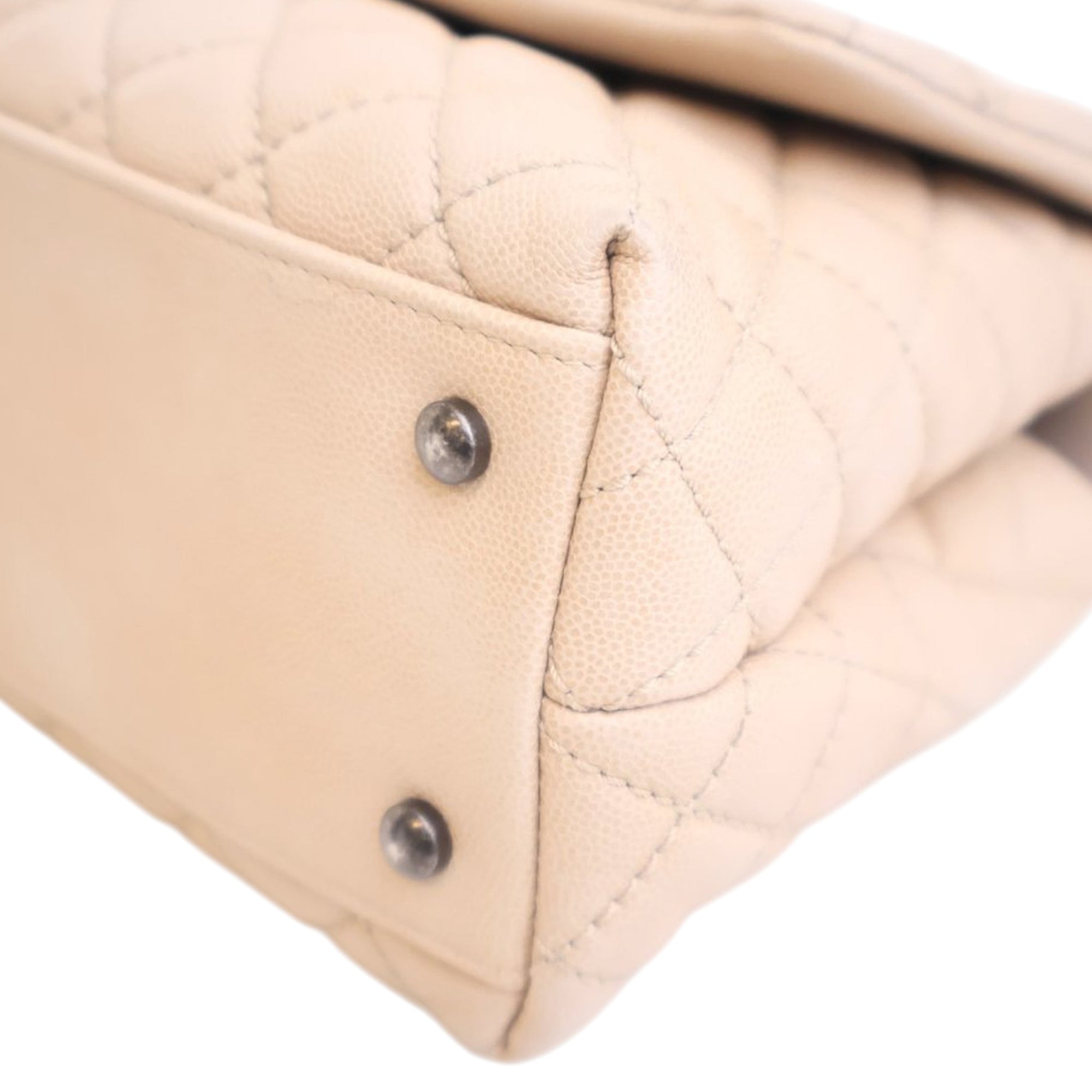 Chanel Medium Quilted Caviar Coco Top Handle Bag - image 9
