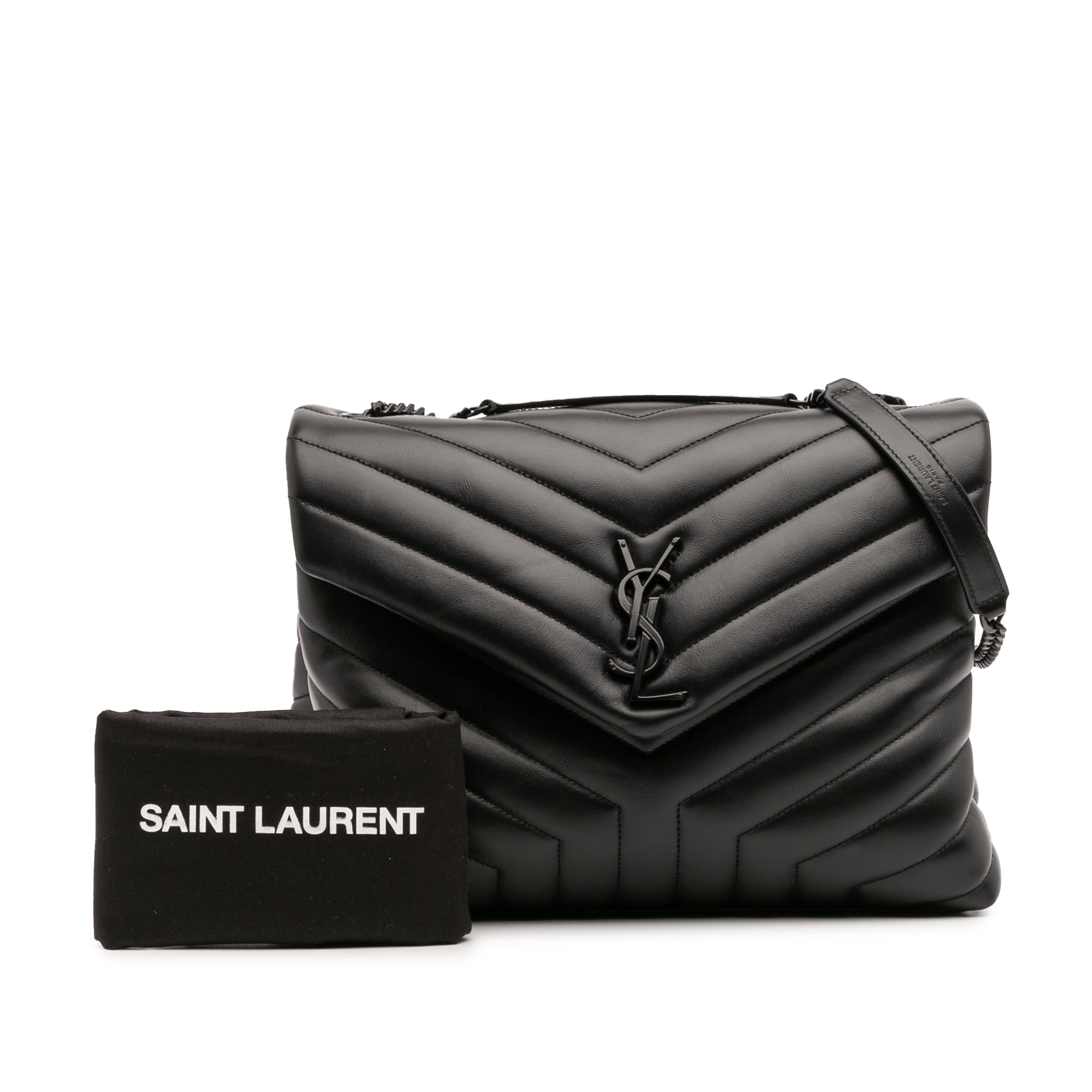 Saint Laurent Medium Matelasse Calfskin Monogram Monochrome LouLou Shoulder Bag - image 12