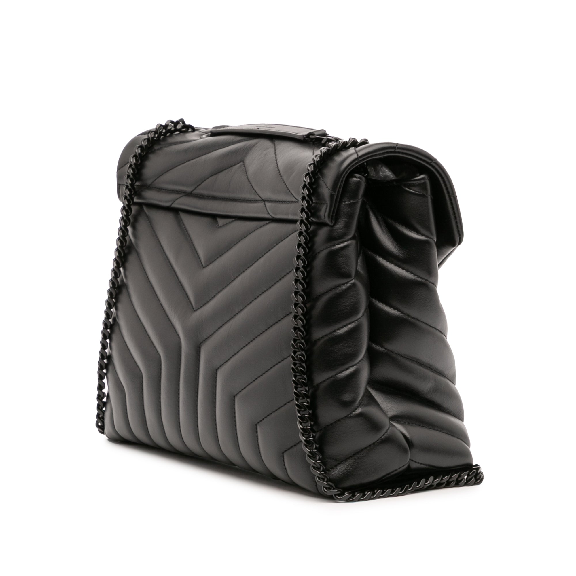 Saint Laurent Medium Matelasse Calfskin Monogram Monochrome LouLou Shoulder Bag - image 2